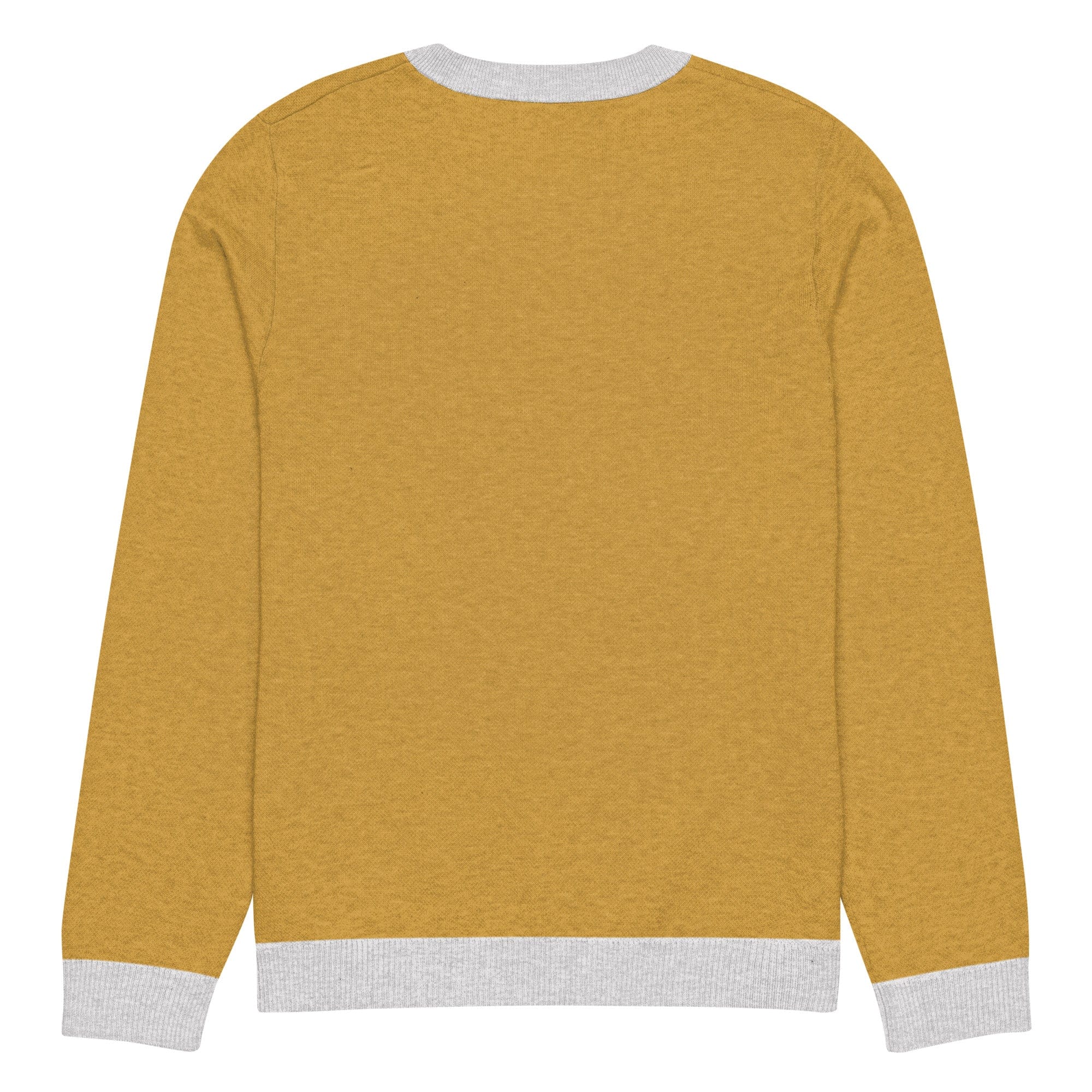 The Tractors Mugs Store Happy Farmer (Yellow) Knitted crew neck sweater Quality Farmers Merch