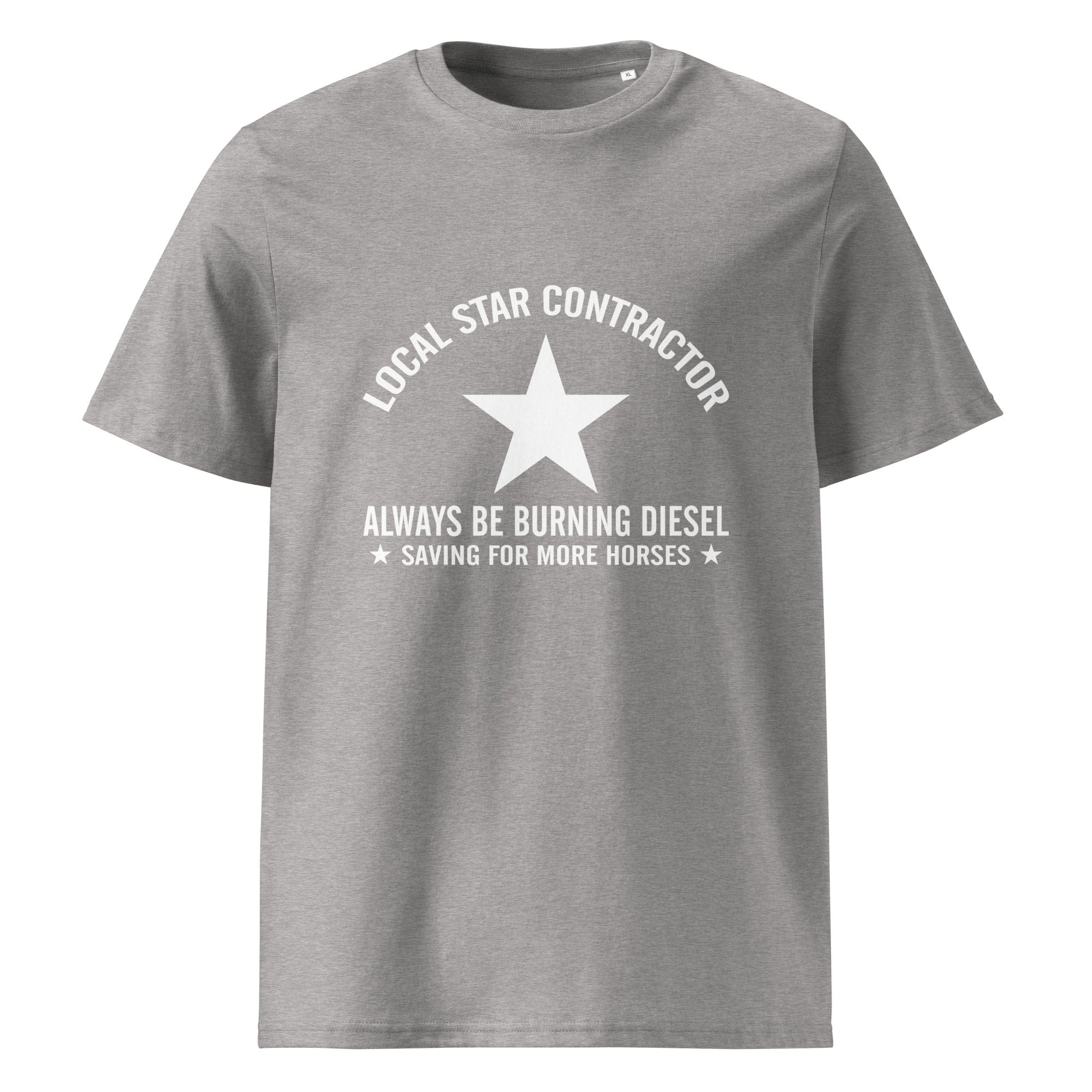 The Tractors Mugs Store Heather Grey / S Star Contractor Unisex organic cotton t-shirt Quality Farmers Merch