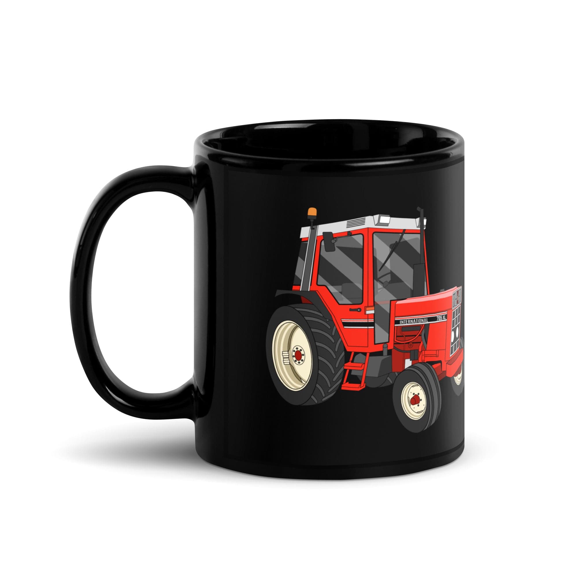 The Tractors Mugs Store International 785 XL Black Glossy Mug Quality Farmers Merch