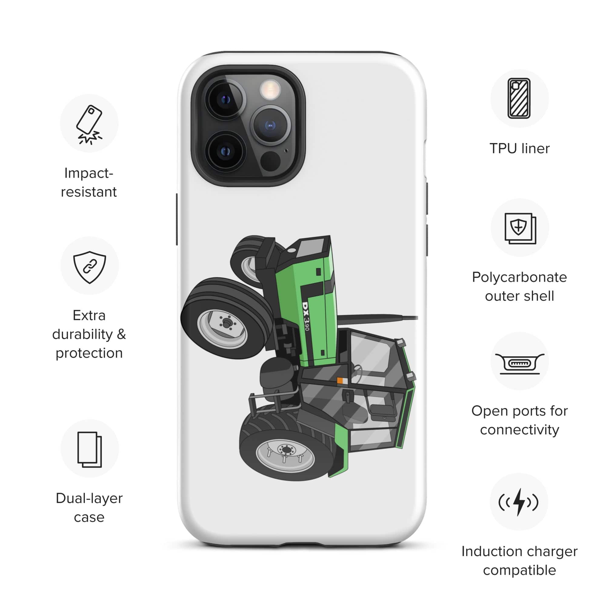 The Tractors Mugs Store iPhone 12 Pro Max Deutz Fahr DX 3.90 Tough Case for iPhone® Quality Farmers Merch