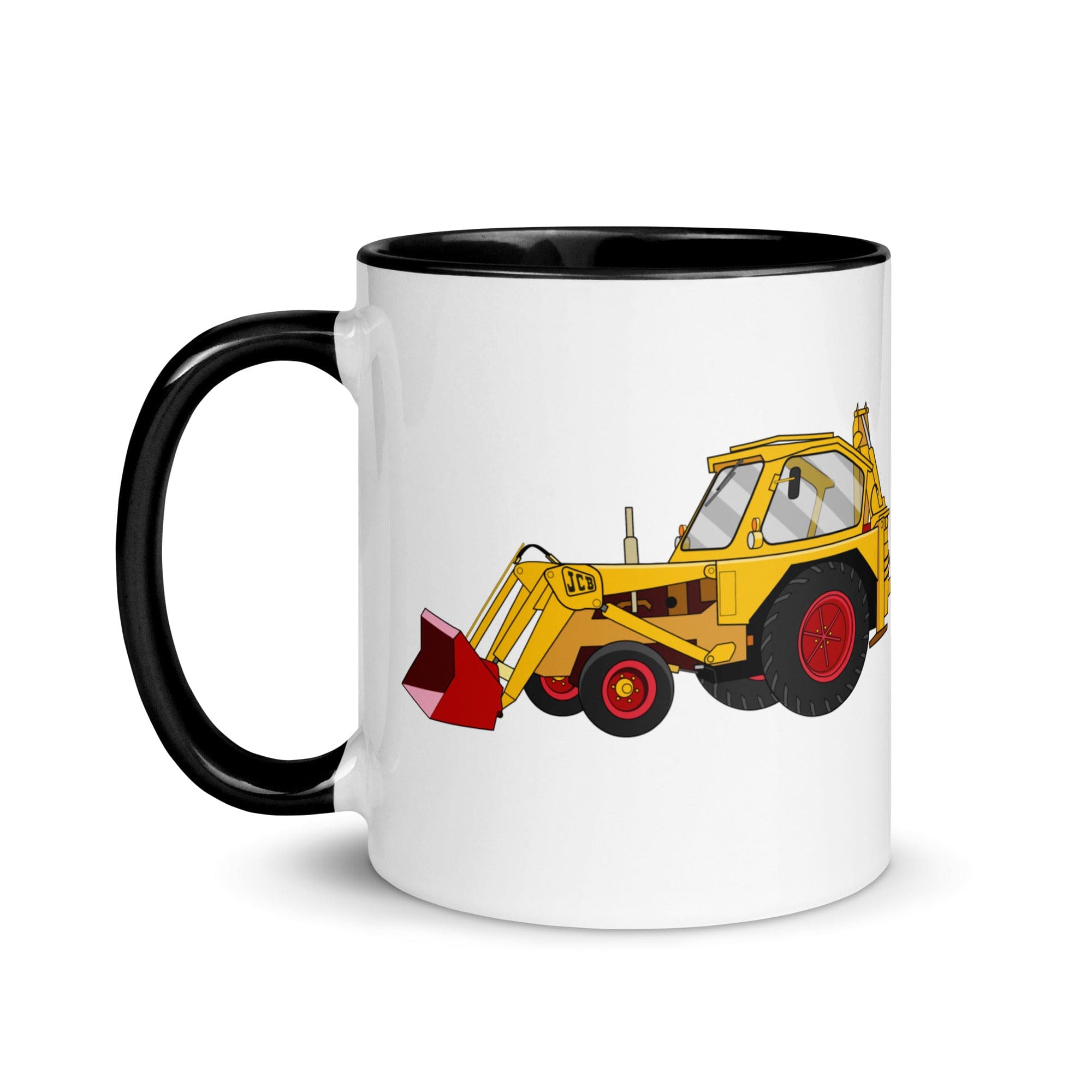 The Tractors Mugs Store JCB 3 Backhoe Mug with Color Inside Quality Farmers Merch