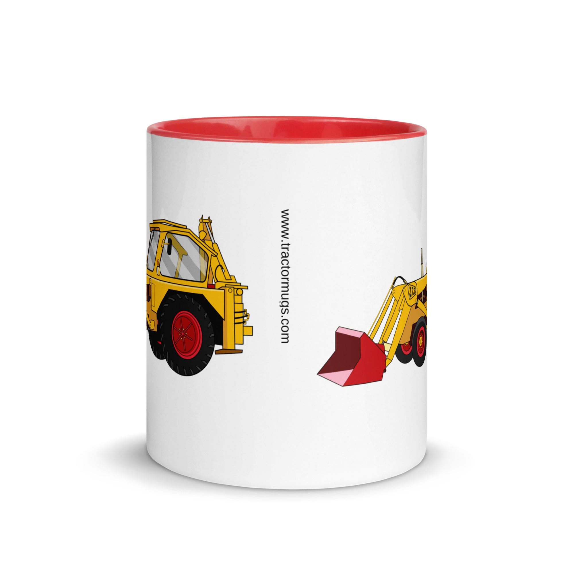 The Tractors Mugs Store JCB 3 Backhoe Mug with Color Inside Quality Farmers Merch