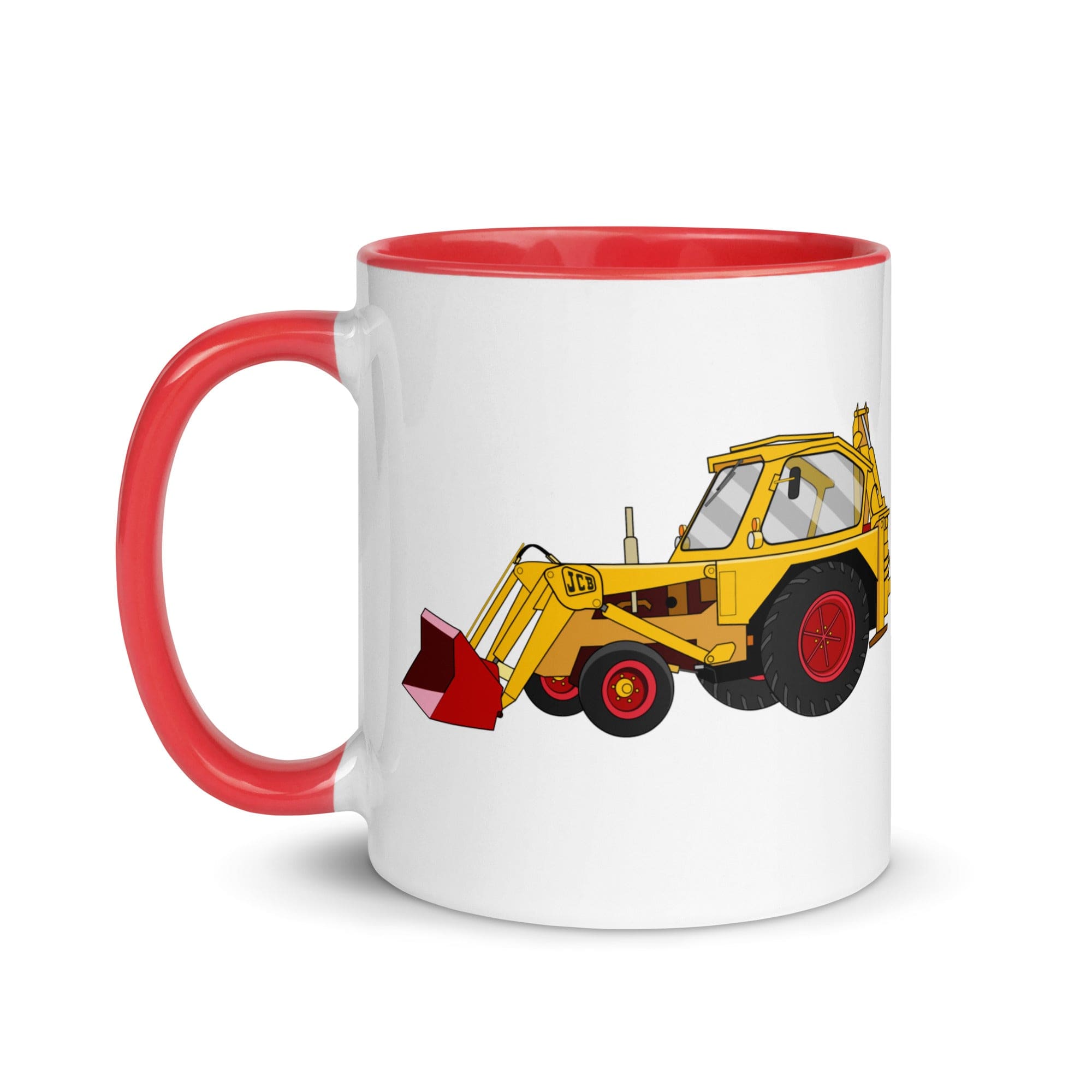The Tractors Mugs Store JCB 3 Backhoe Mug with Color Inside Quality Farmers Merch