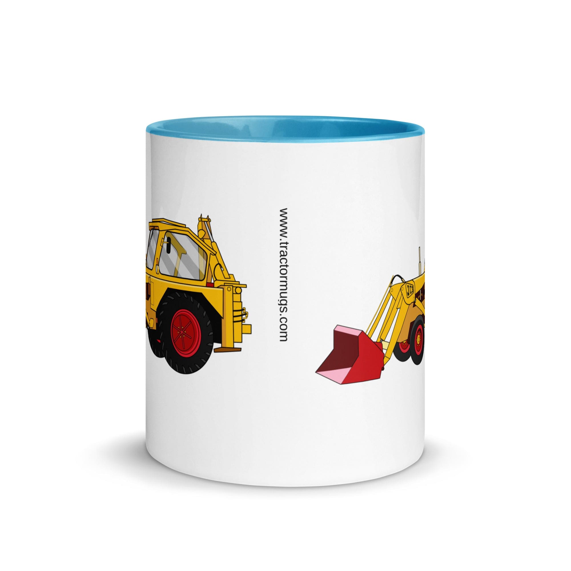 The Tractors Mugs Store JCB 3 Backhoe Mug with Color Inside Quality Farmers Merch