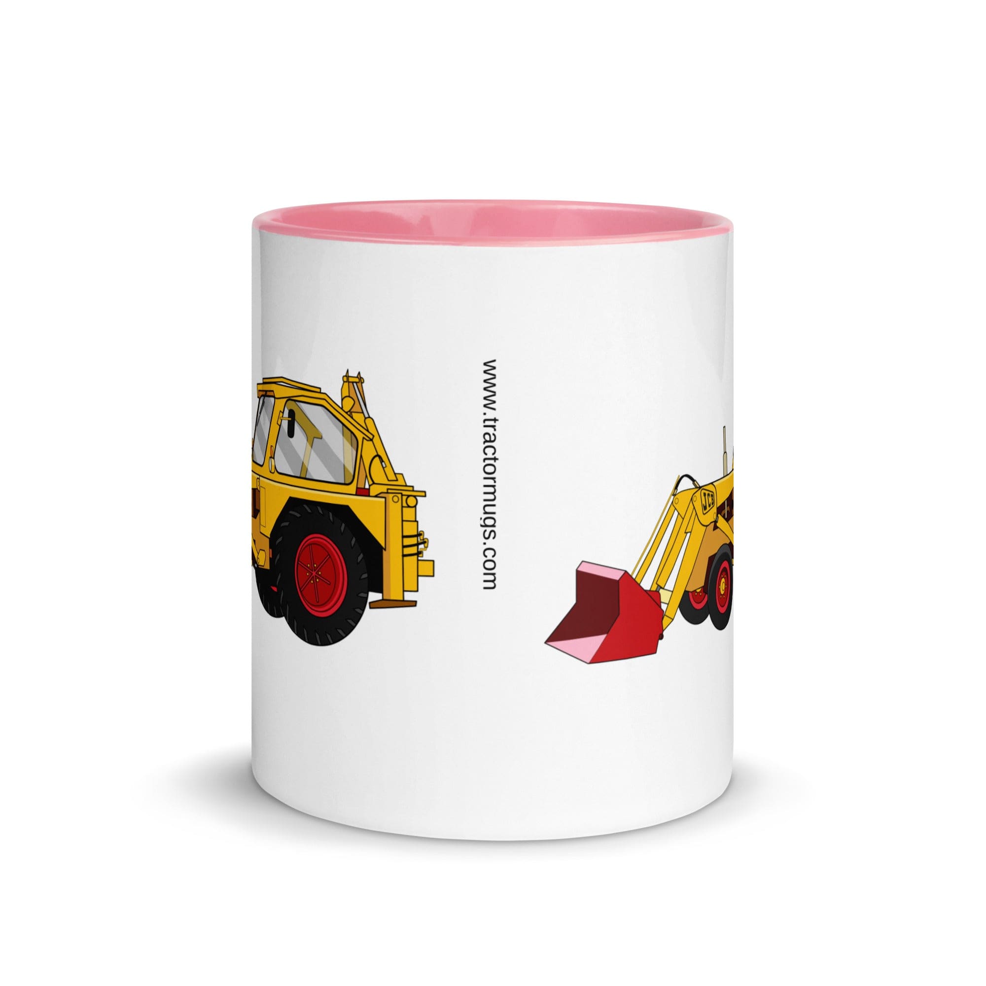 The Tractors Mugs Store JCB 3 Backhoe Mug with Color Inside Quality Farmers Merch
