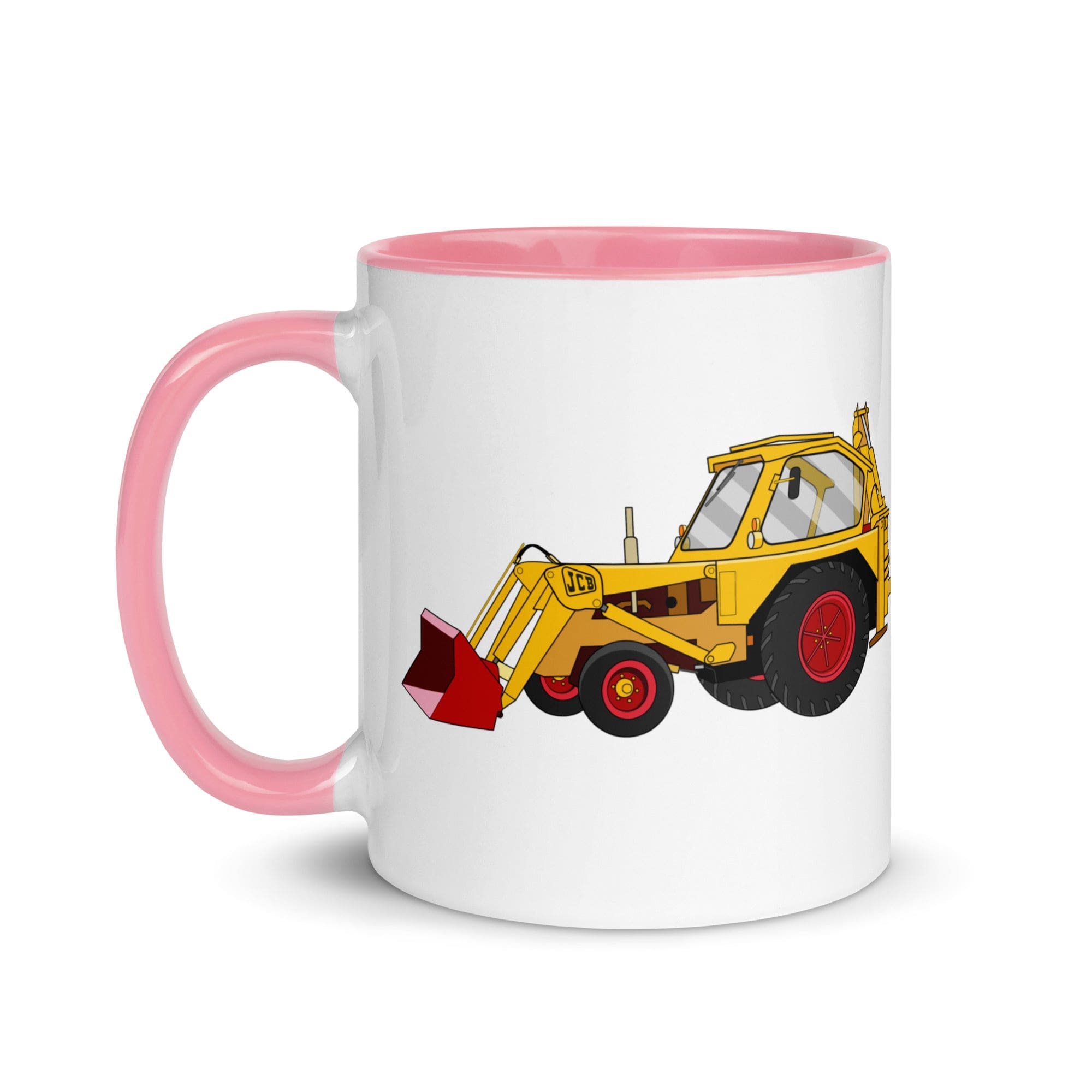 The Tractors Mugs Store JCB 3 Backhoe Mug with Color Inside Quality Farmers Merch