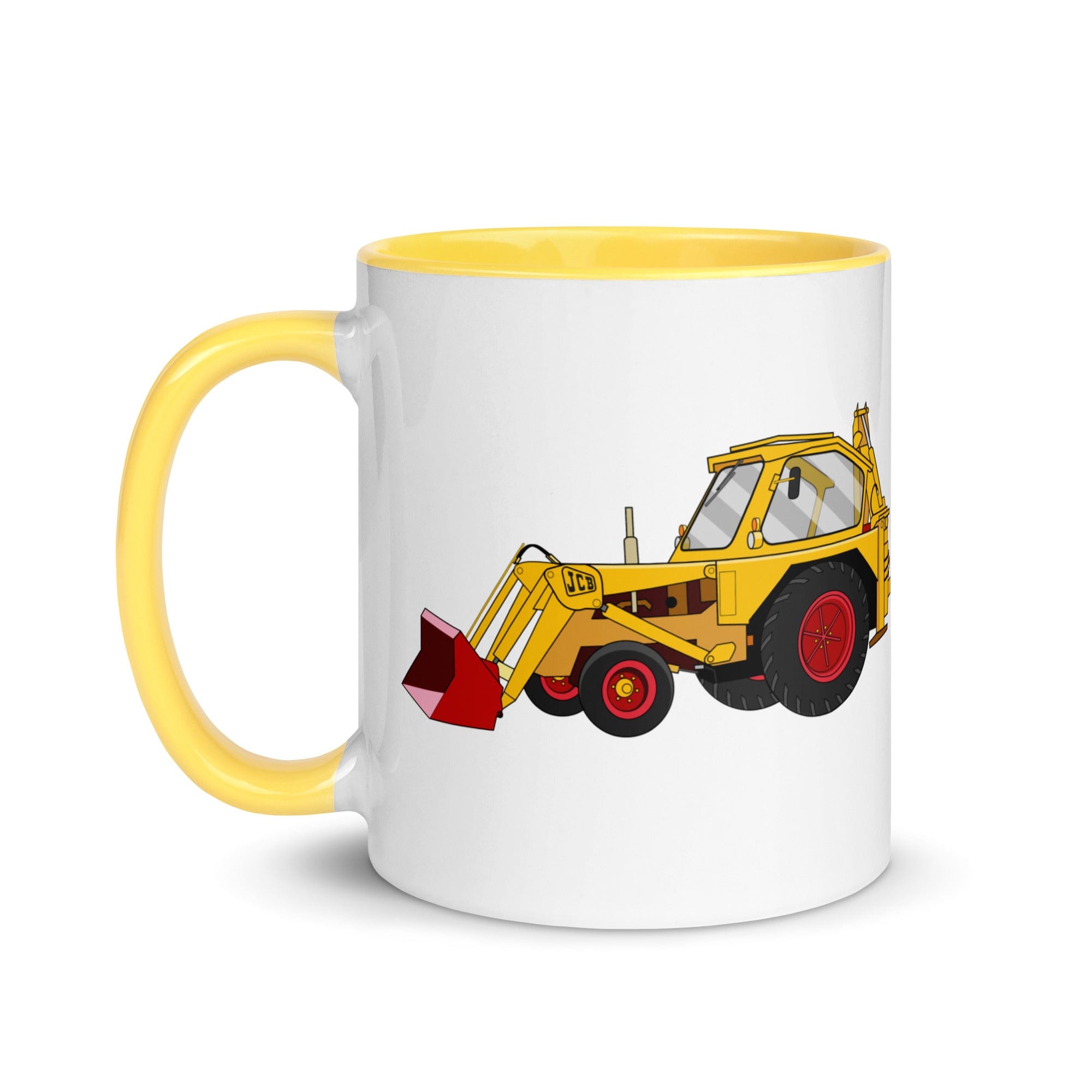The Tractors Mugs Store JCB 3 Backhoe Mug with Color Inside Quality Farmers Merch