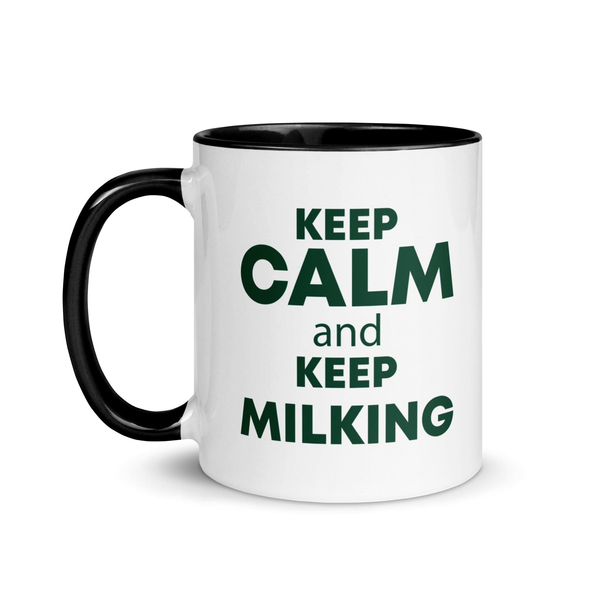 The Tractors Mugs Store KEEP CALM and KEEP MILKING Mug with Color Inside Quality Farmers Merch
