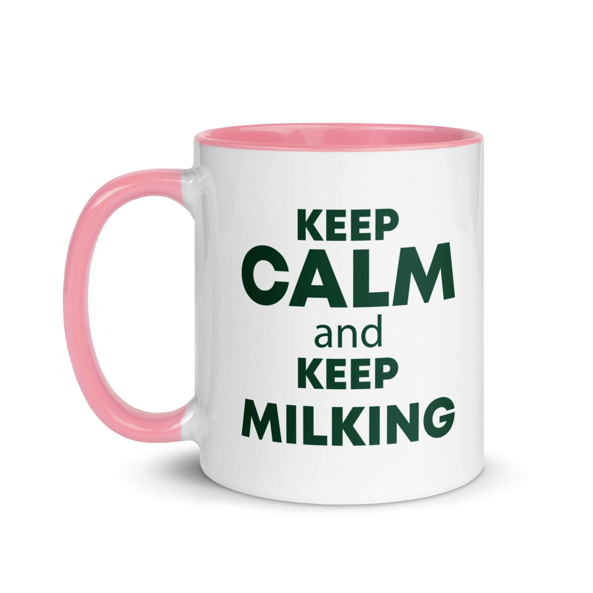 The Tractors Mugs Store KEEP CALM and KEEP MILKING Mug with Color Inside Quality Farmers Merch