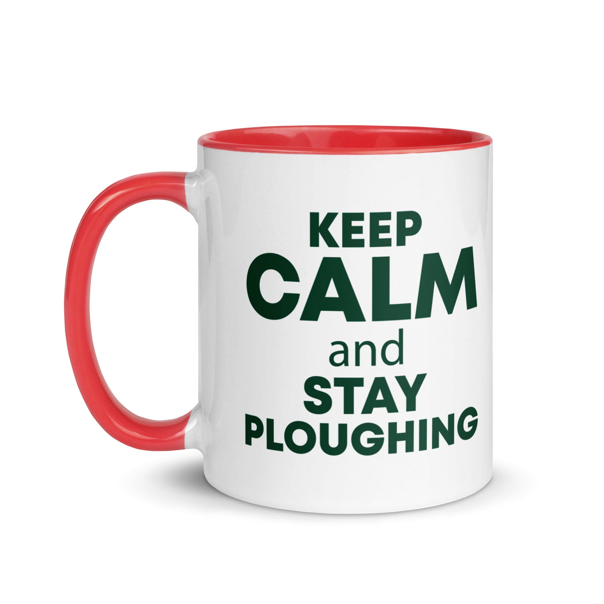 The Tractors Mugs Store KEEP CALM and STAY PLOUGHING Mug with Color Inside Quality Farmers Merch