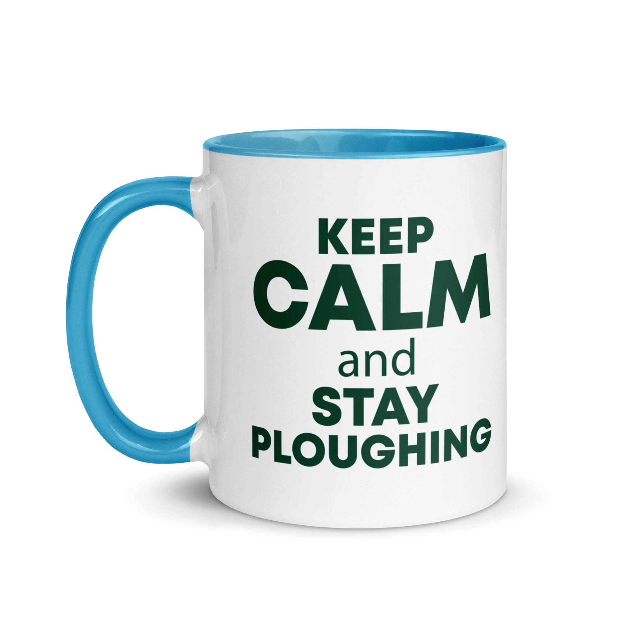 The Tractors Mugs Store KEEP CALM and STAY PLOUGHING Mug with Color Inside Quality Farmers Merch