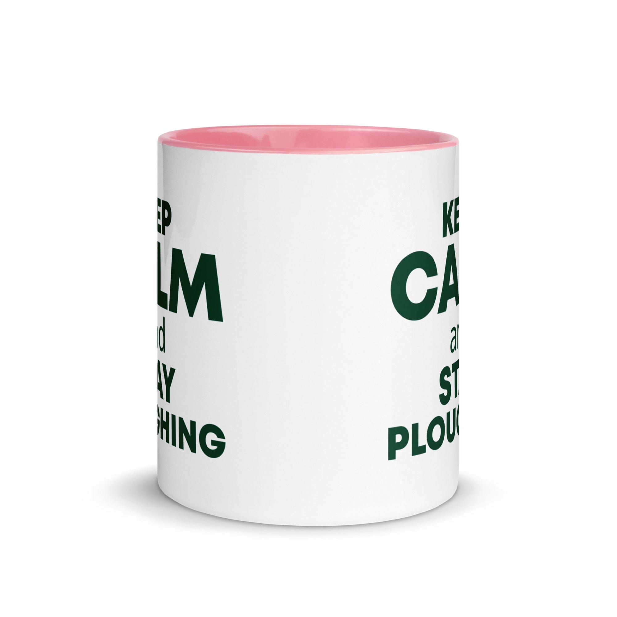 The Tractors Mugs Store KEEP CALM and STAY PLOUGHING Mug with Color Inside Quality Farmers Merch