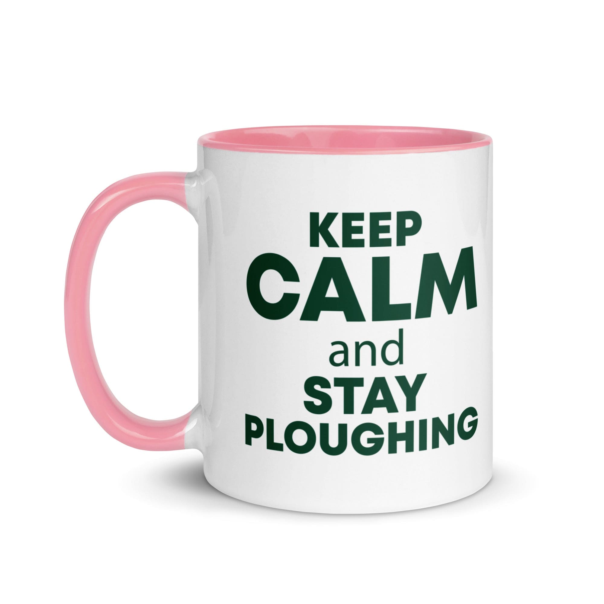 The Tractors Mugs Store KEEP CALM and STAY PLOUGHING Mug with Color Inside Quality Farmers Merch