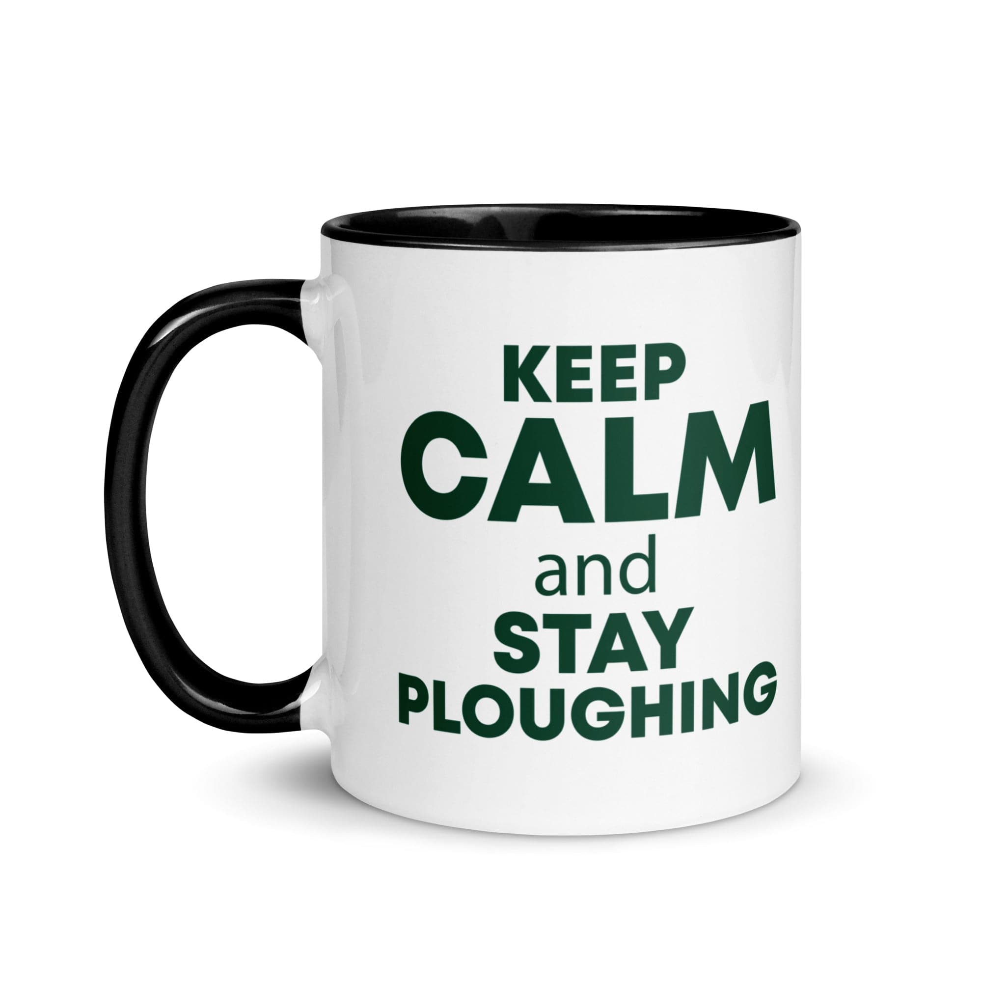 The Tractors Mugs Store KEEP CALM and STAY PLOUGHING Mug with Color Inside Quality Farmers Merch