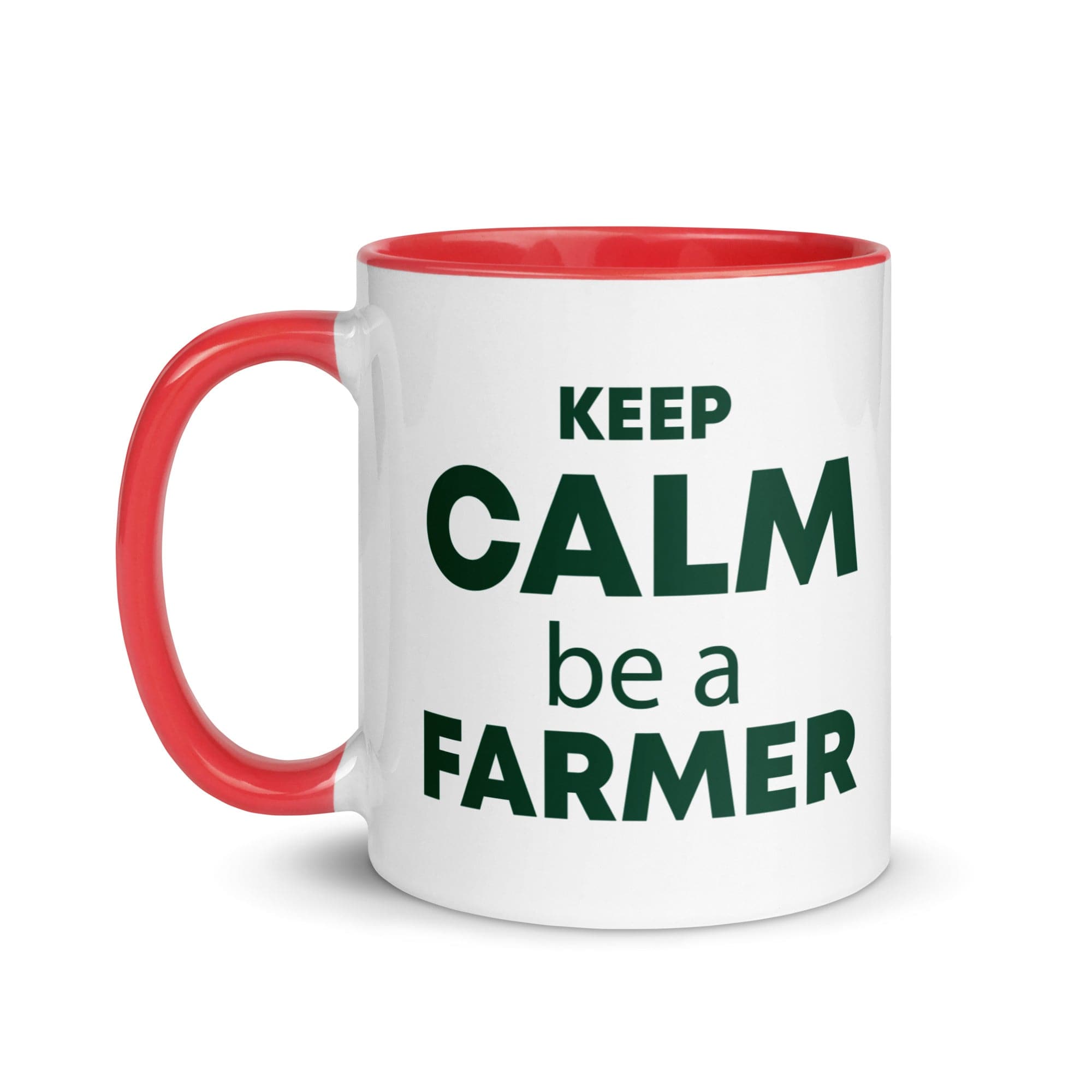 The Tractors Mugs Store KEEP CALM be a FARMER Mug with Color Inside Quality Farmers Merch