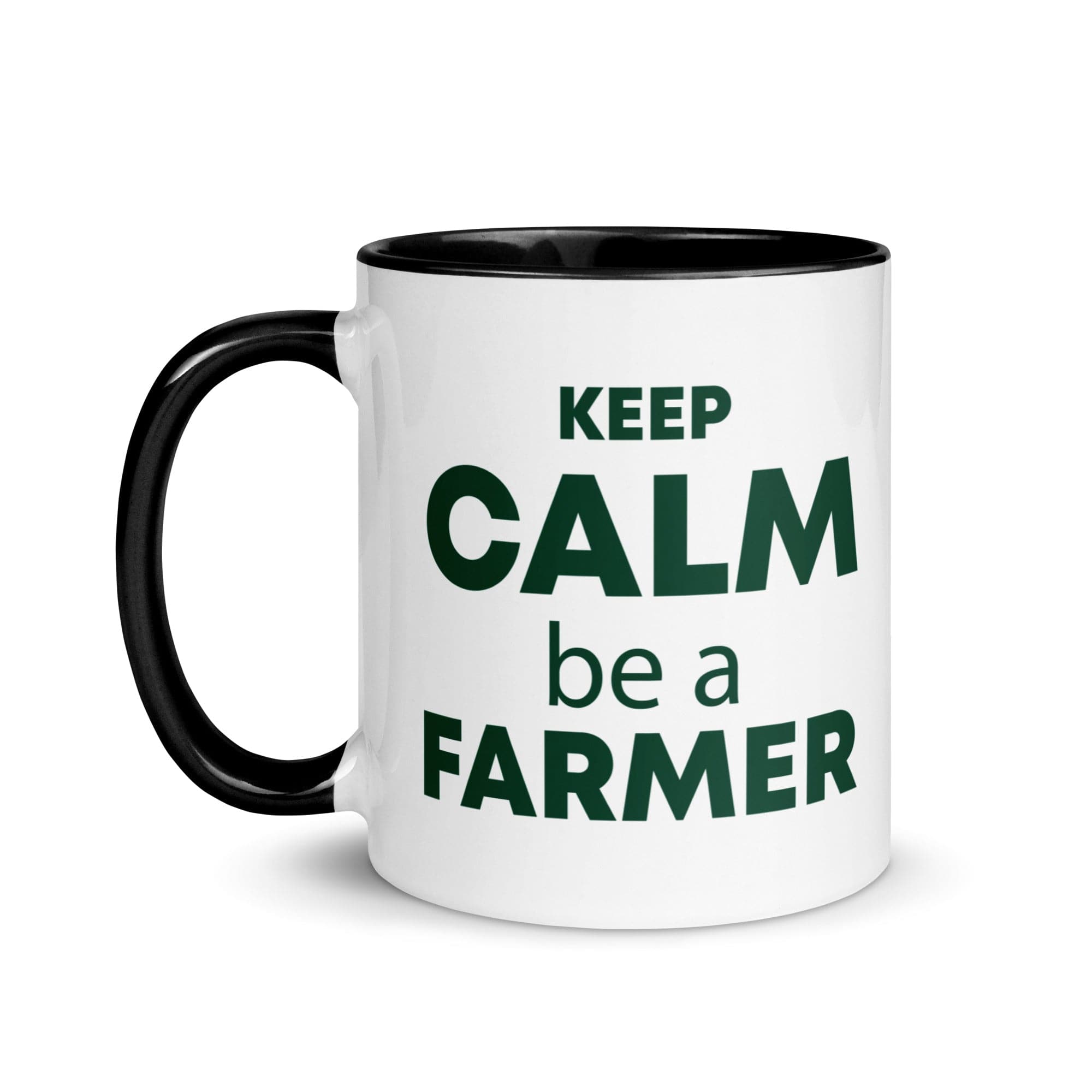 The Tractors Mugs Store KEEP CALM be a FARMER Mug with Color Inside Quality Farmers Merch