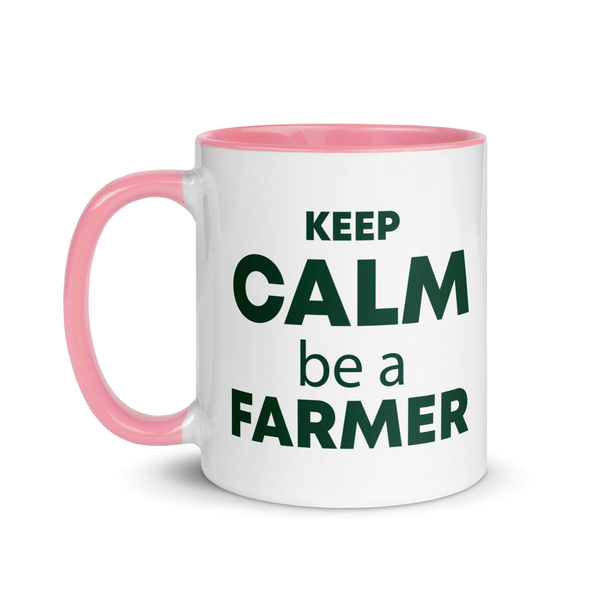 The Tractors Mugs Store KEEP CALM be a FARMER Mug with Color Inside Quality Farmers Merch