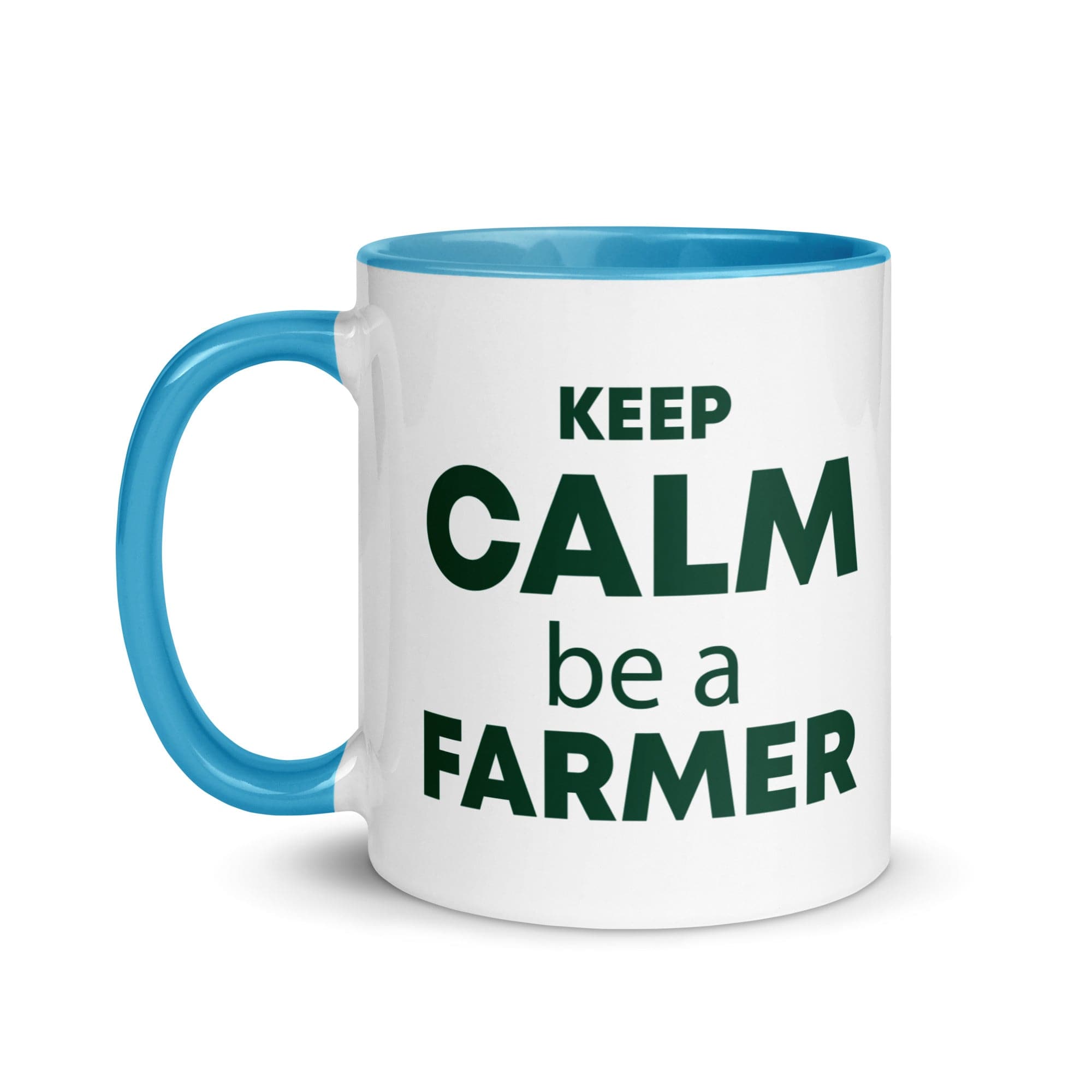 The Tractors Mugs Store KEEP CALM be a FARMER Mug with Color Inside Quality Farmers Merch