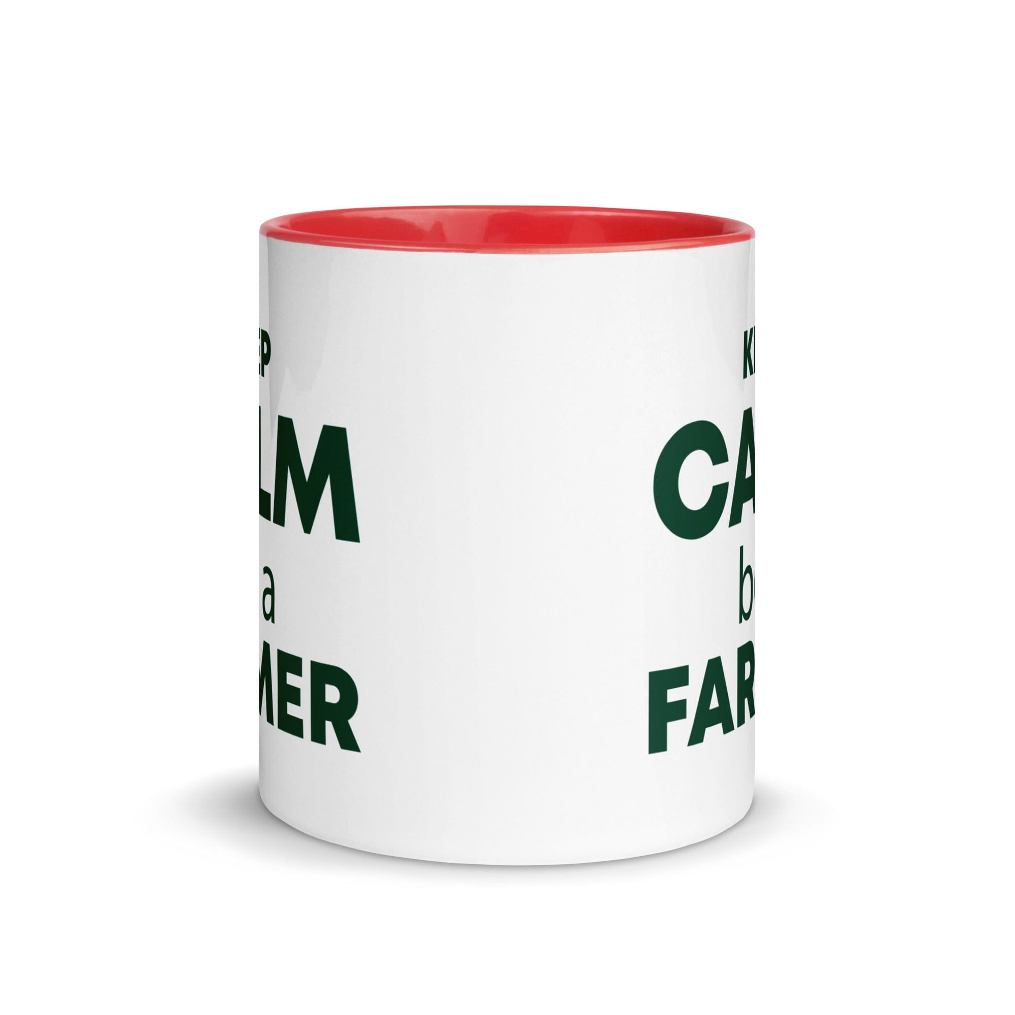The Tractors Mugs Store KEEP CALM be a FARMER Mug with Color Inside Quality Farmers Merch