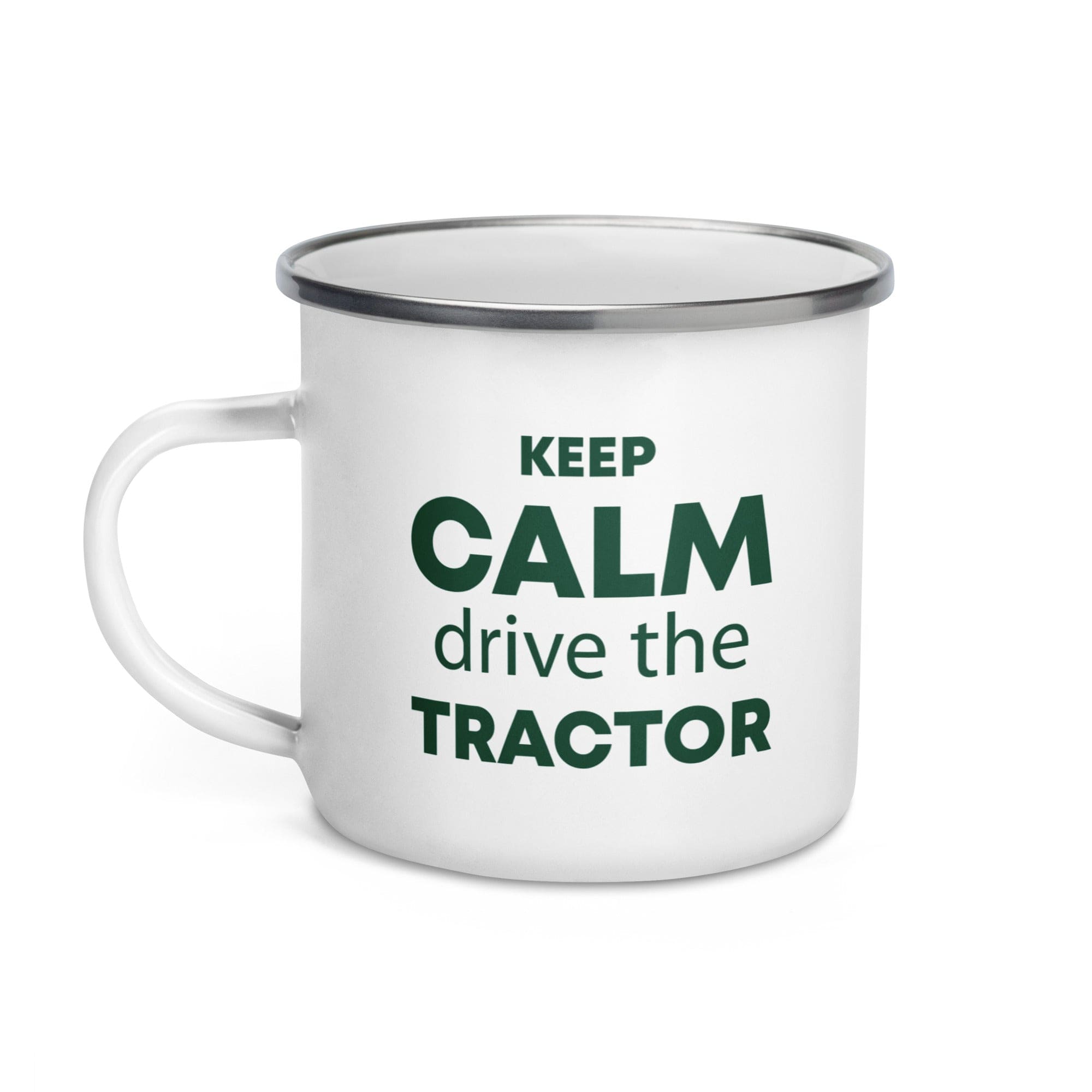 The Tractors Mugs Store KEEP CALM drive the TRACTOR Enamel Mug Quality Farmers Merch
