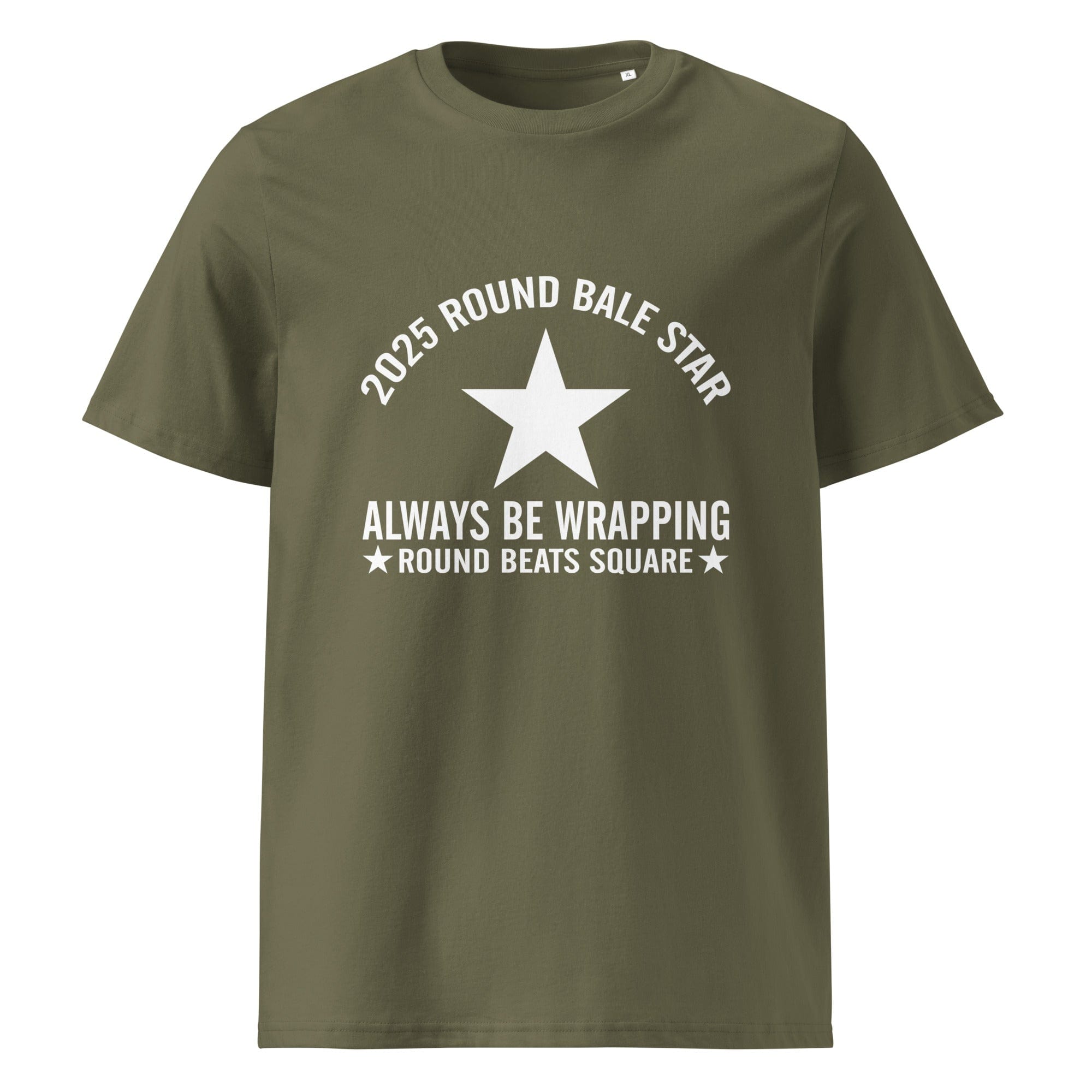 The Tractors Mugs Store Khaki / S Round Bale Star Unisex organic cotton t-shirt Quality Farmers Merch