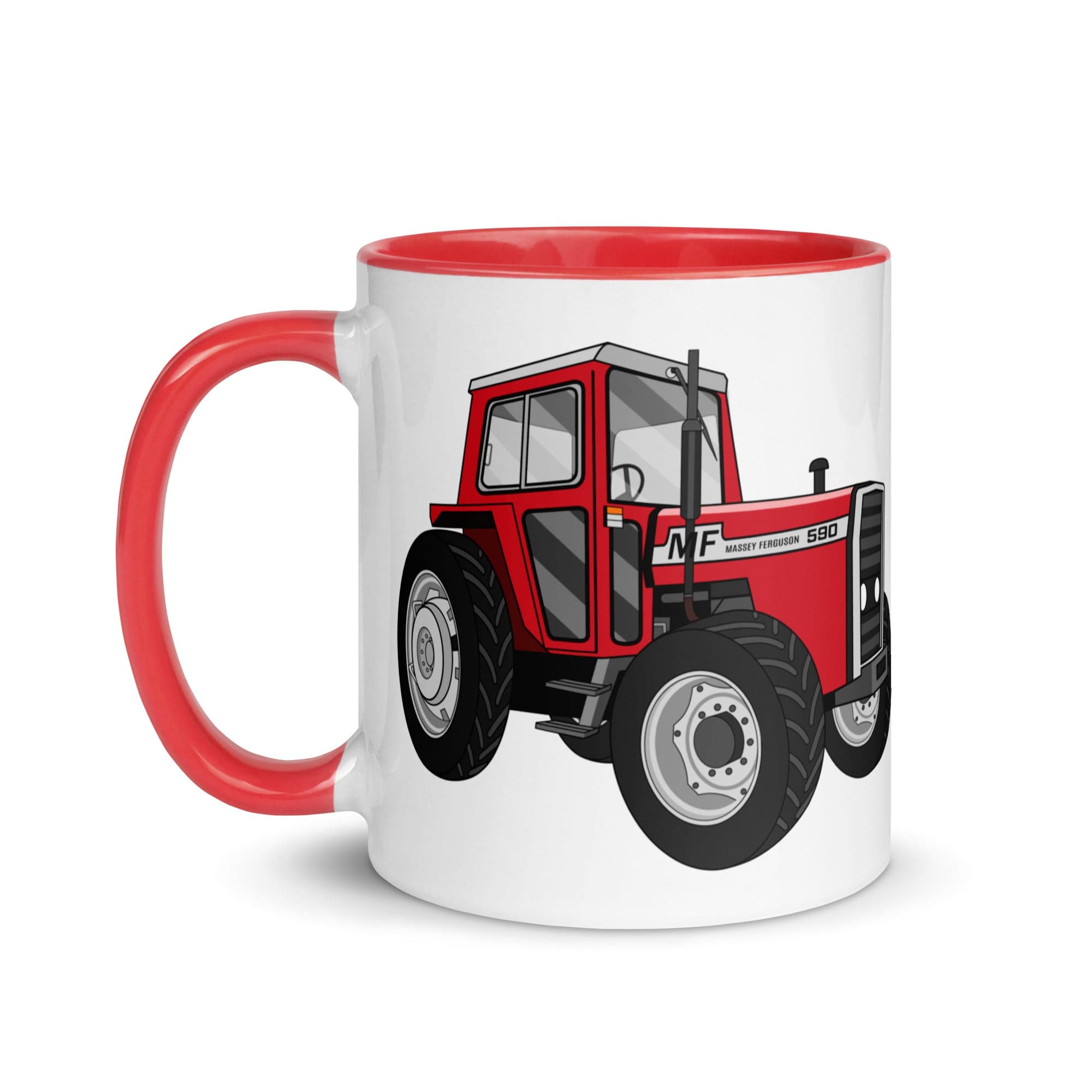 The Tractors Mugs Store Massey 590 4WD Mug with Color Inside Quality Farmers Merch