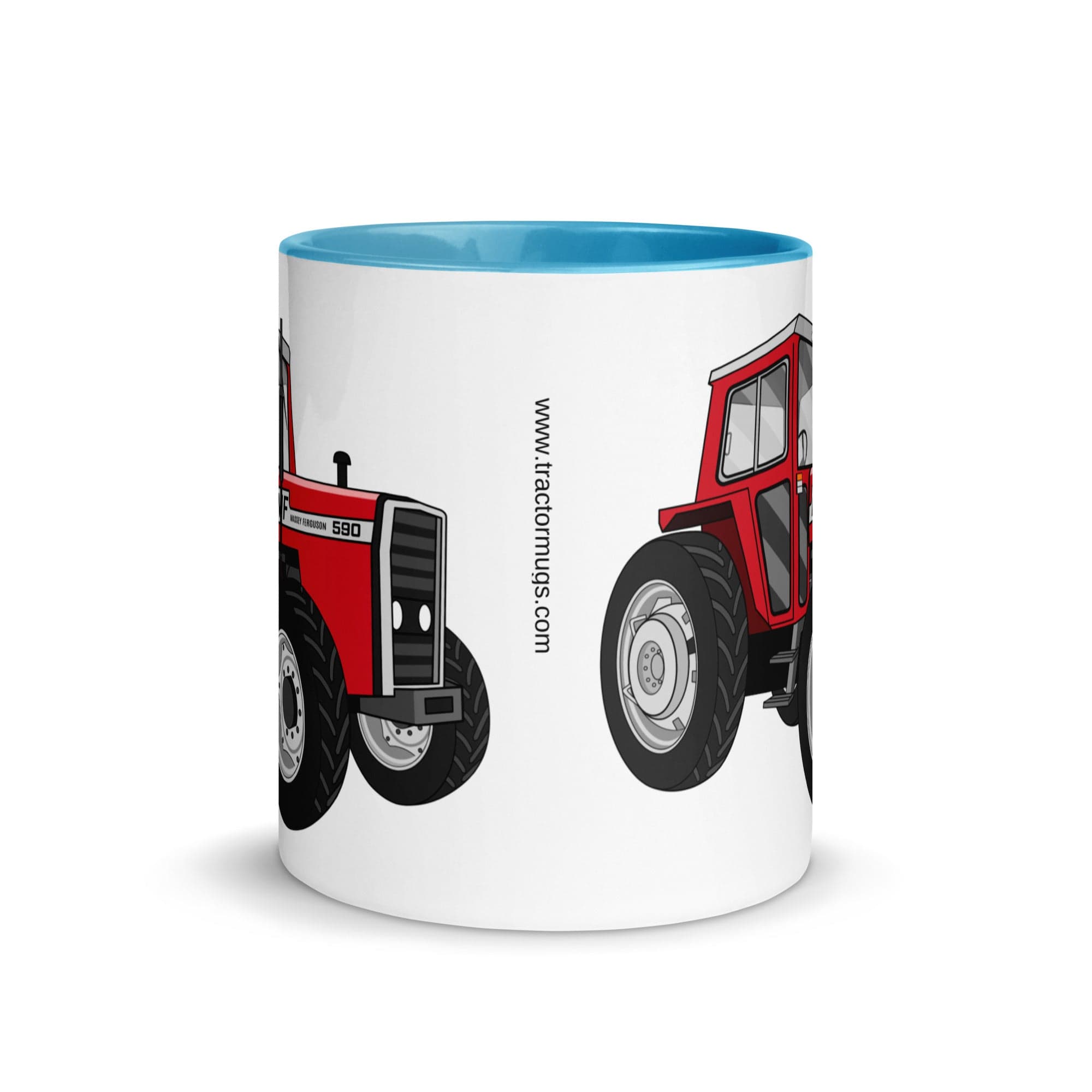 The Tractors Mugs Store Massey 590 4WD Mug with Color Inside Quality Farmers Merch
