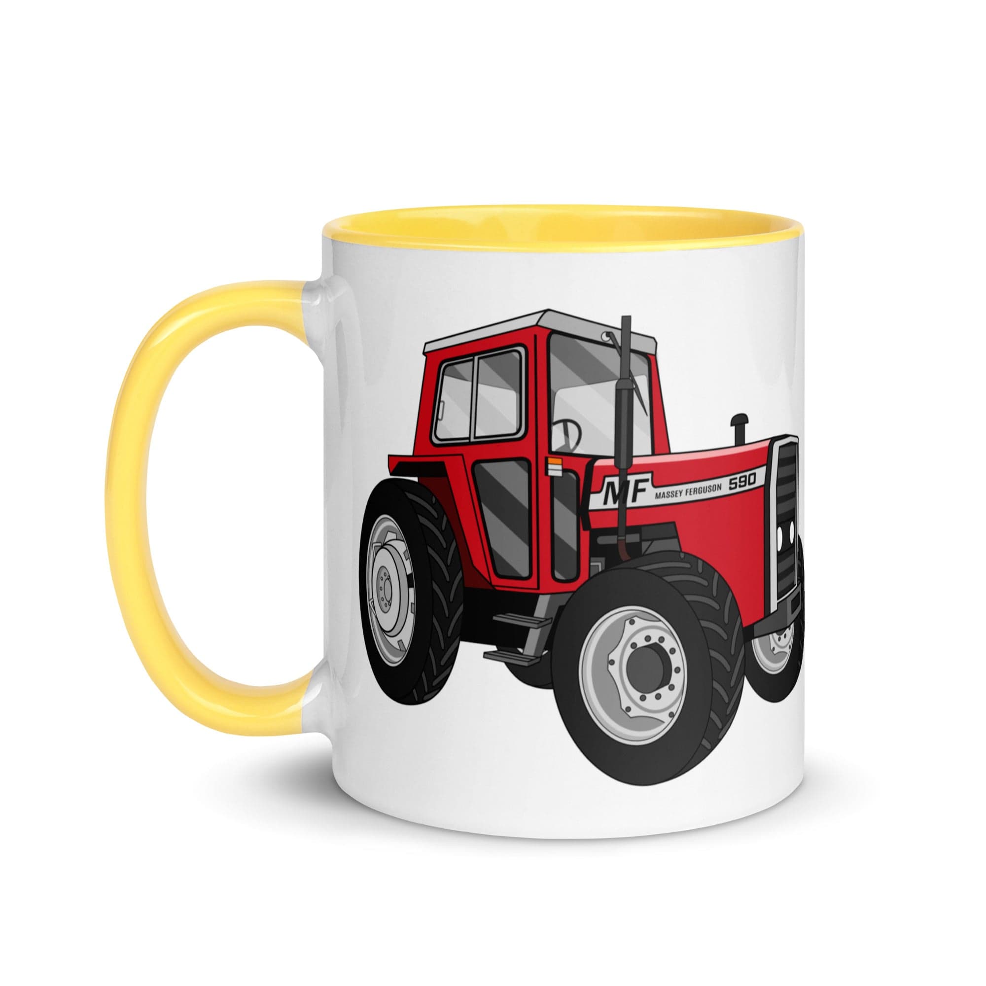 The Tractors Mugs Store Massey 590 4WD Mug with Color Inside Quality Farmers Merch