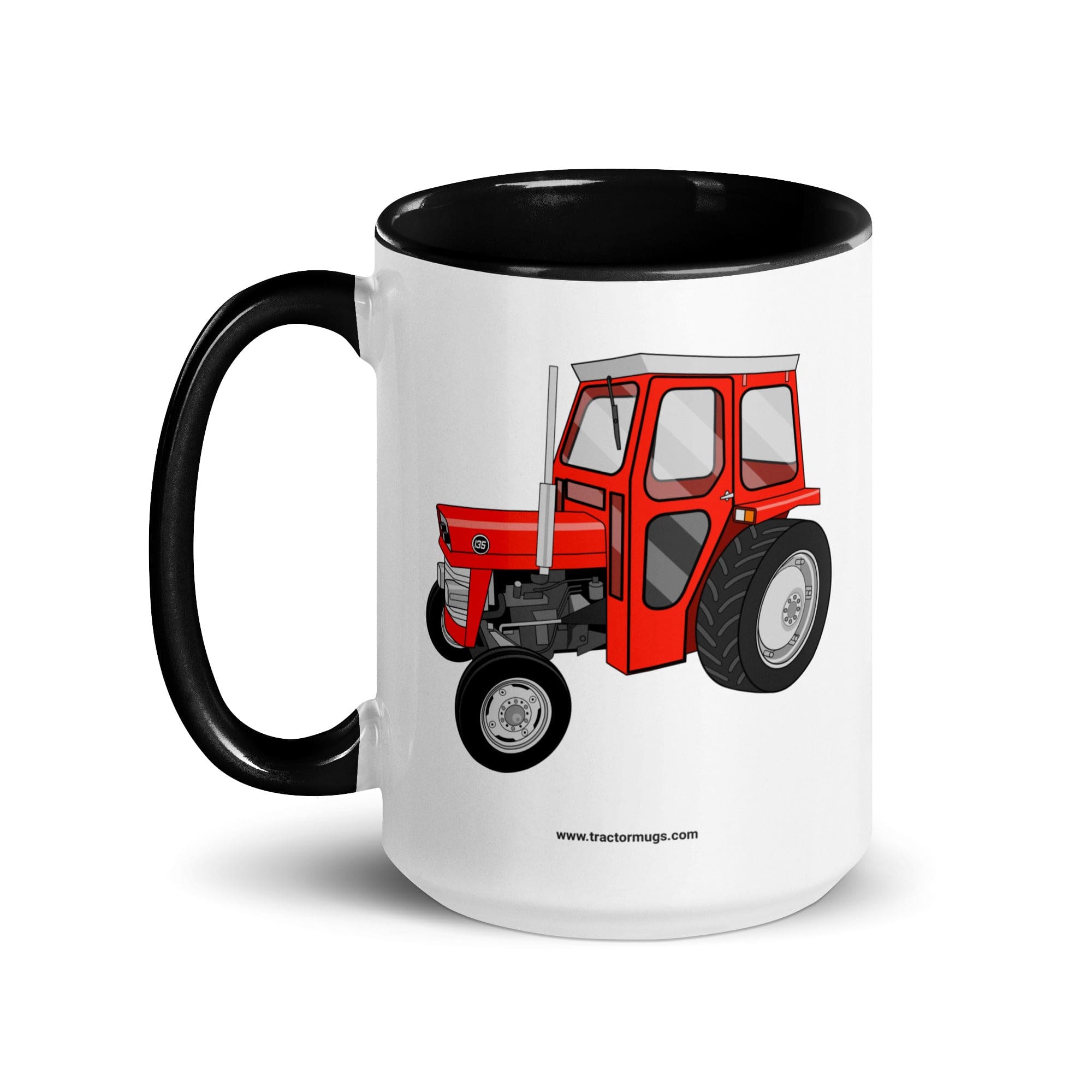 The Tractors Mugs Store Massey Ferguson 135 with cab | Mug with Color Inside Quality Farmers Merch