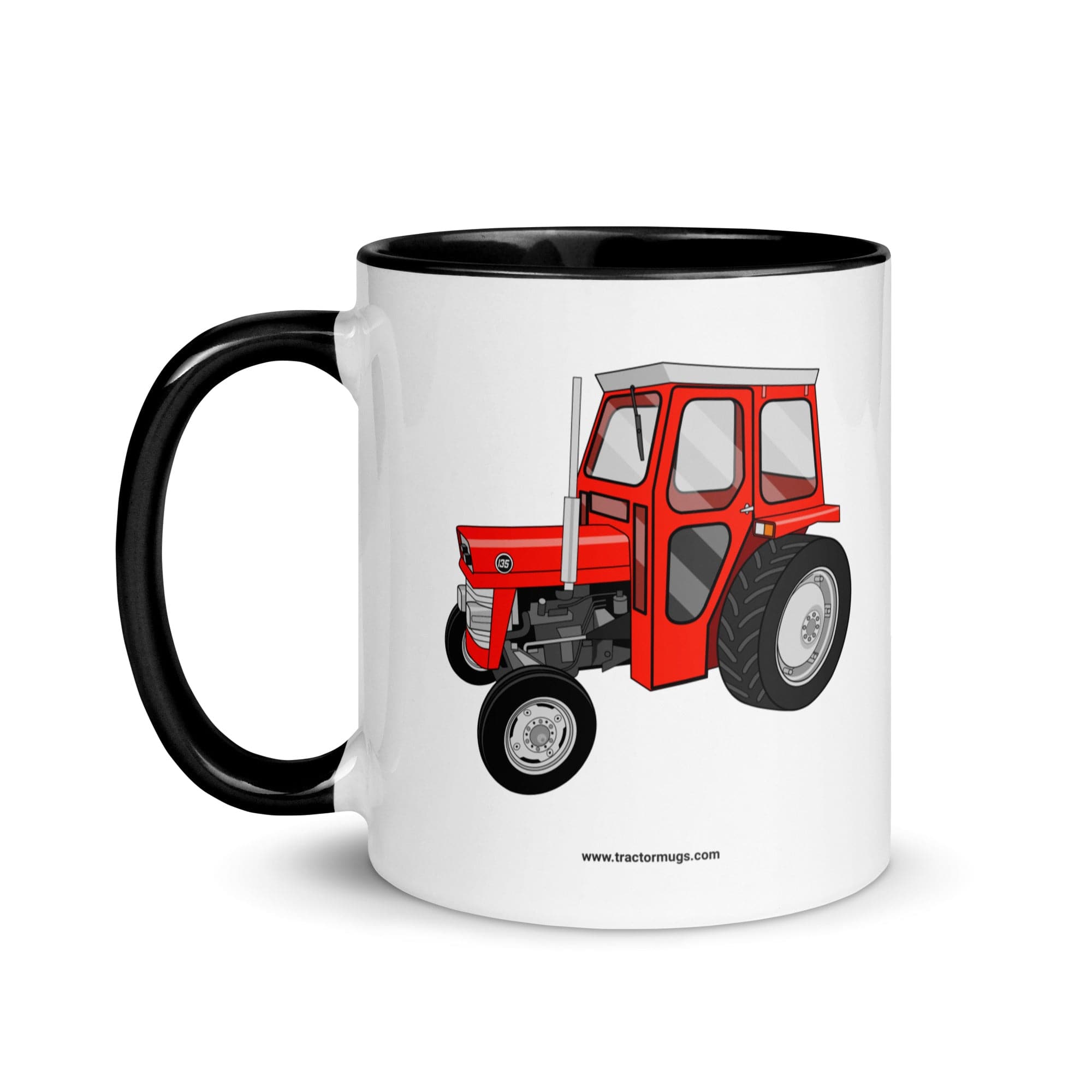 The Tractors Mugs Store Massey Ferguson 135 with cab | Mug with Color Inside Quality Farmers Merch