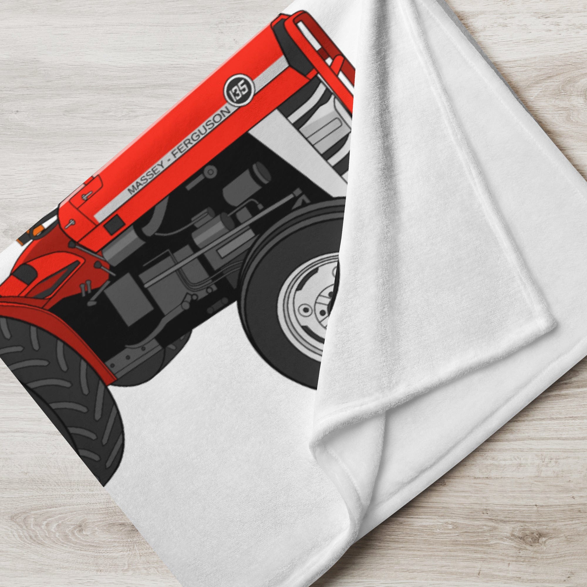 The Tractors Mugs Store Massey Ferguson 135 with cab | Throw Blanket Quality Farmers Merch