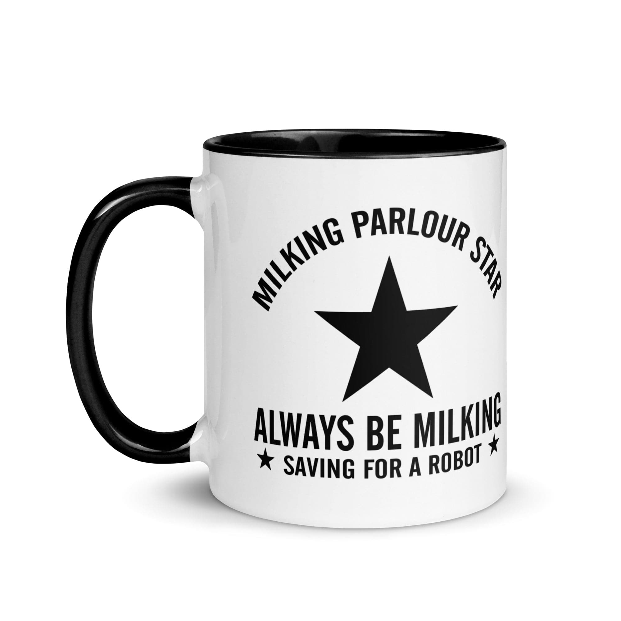 The Tractors Mugs Store Milking Parlour Star Mug with Color Inside Quality Farmers Merch