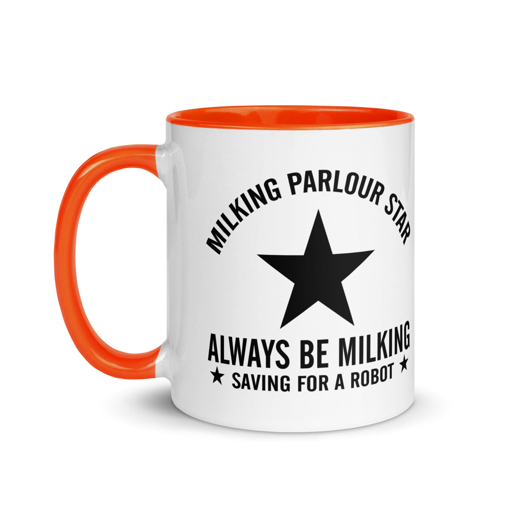 The Tractors Mugs Store Milking Parlour Star Mug with Color Inside Quality Farmers Merch