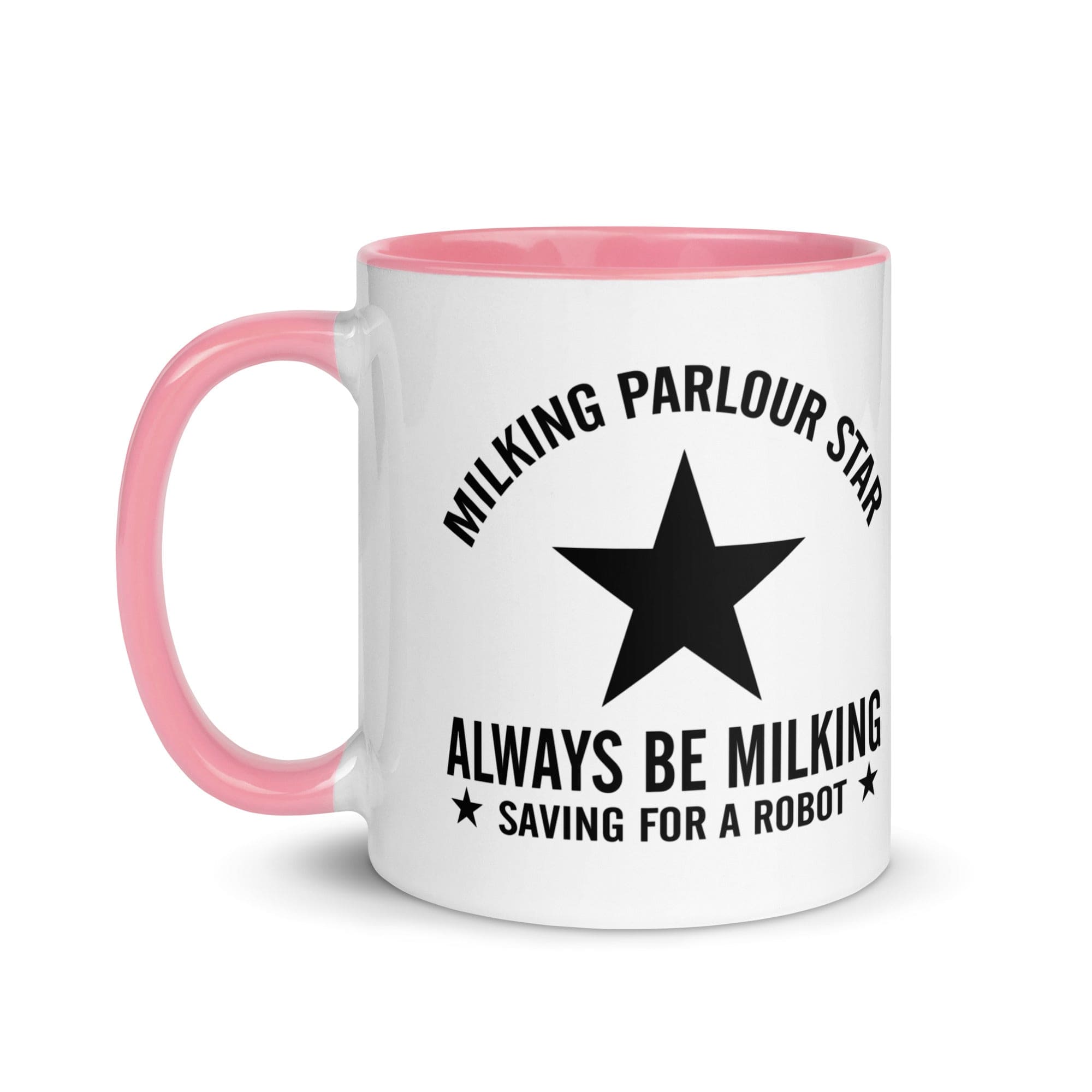 The Tractors Mugs Store Milking Parlour Star Mug with Color Inside Quality Farmers Merch