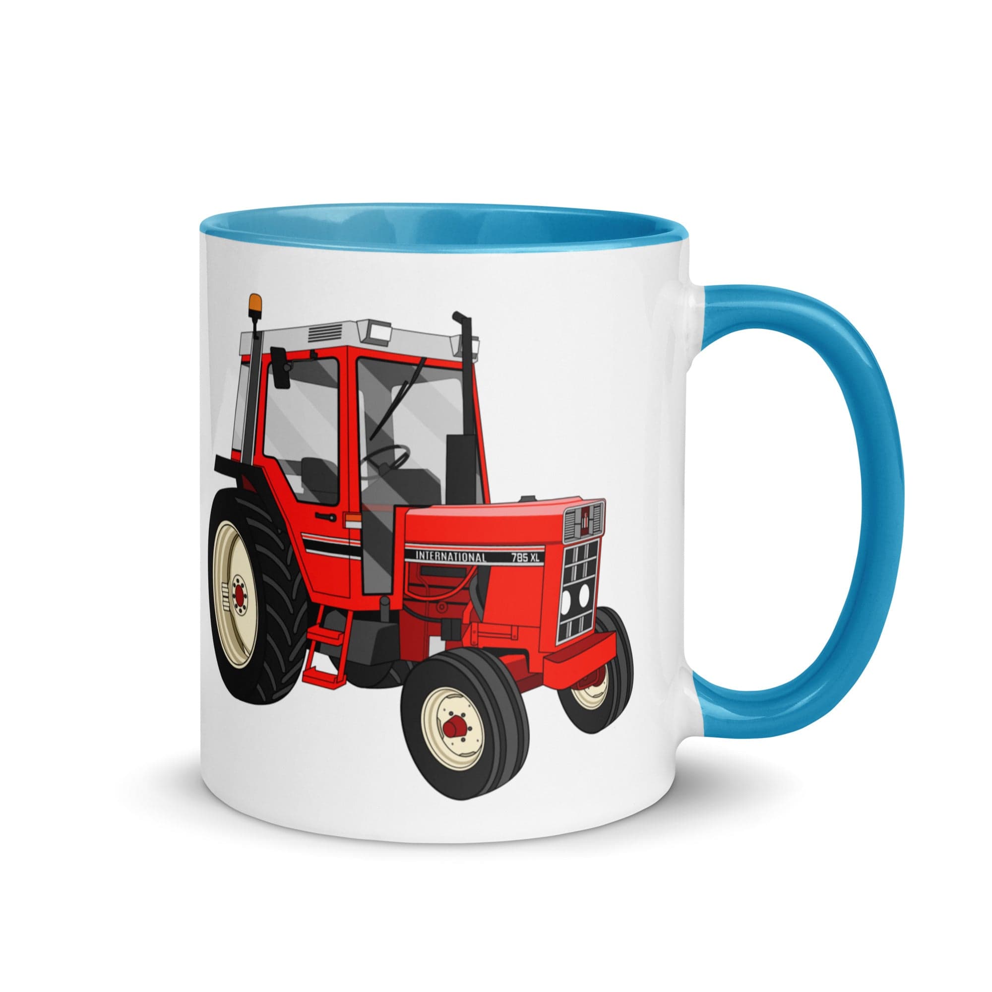 The Tractors Mugs Store Mug with Color Inside Blue International 785 Mug with Color Inside Quality Farmers Merch