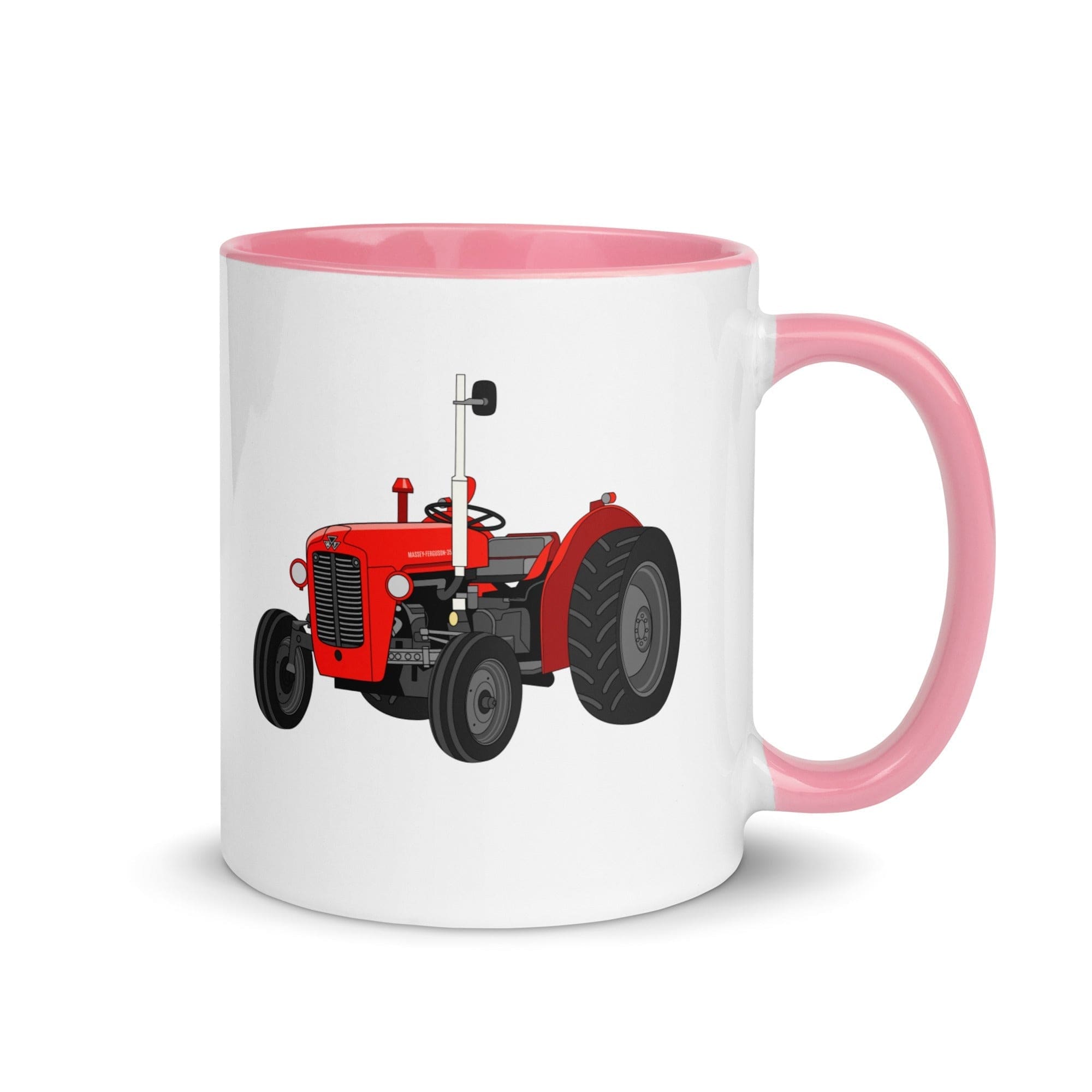 The Tractors Mugs Store Mug with Color Inside Pink Massey Ferguson 35X Mug with Color Inside Quality Farmers Merch