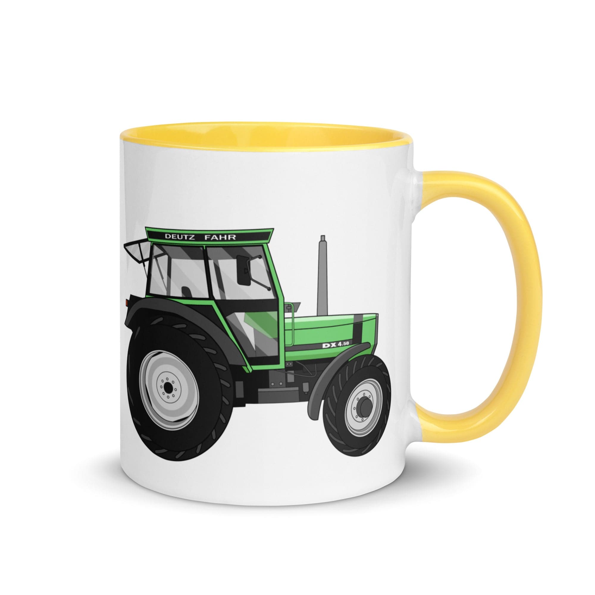 The Tractors Mugs Store Mug with Color Inside Yellow Deutz Fahr DX 4.50 Mug with Color Inside Quality Farmers Merch
