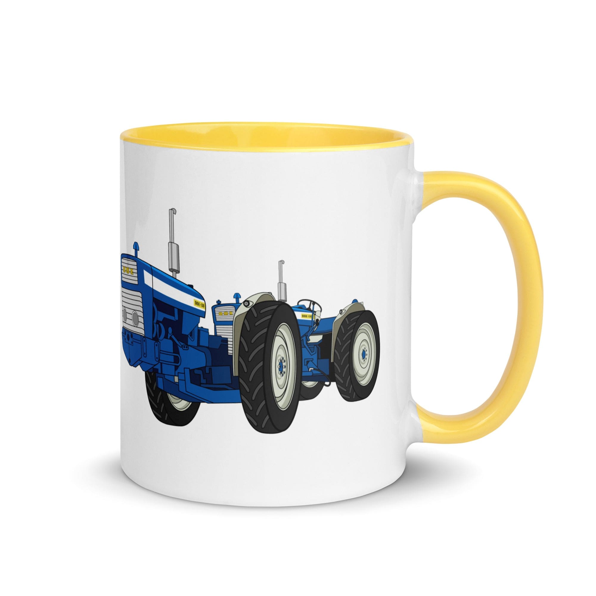 The Tractors Mugs Store Mug with Color Inside Yellow DOE Dual Drive 130 Mug with Color Inside Quality Farmers Merch