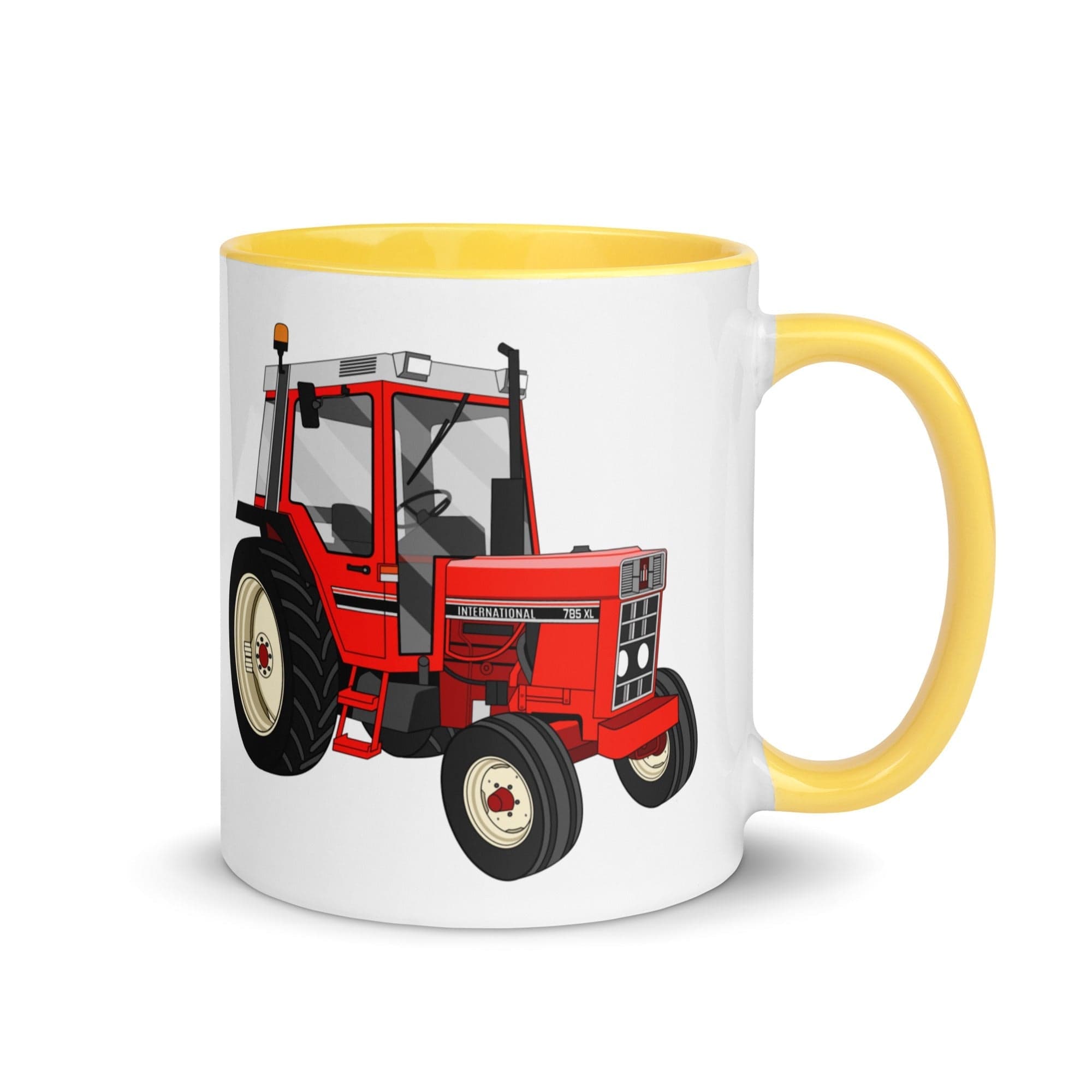 The Tractors Mugs Store Mug with Color Inside Yellow International 785 Mug with Color Inside Quality Farmers Merch