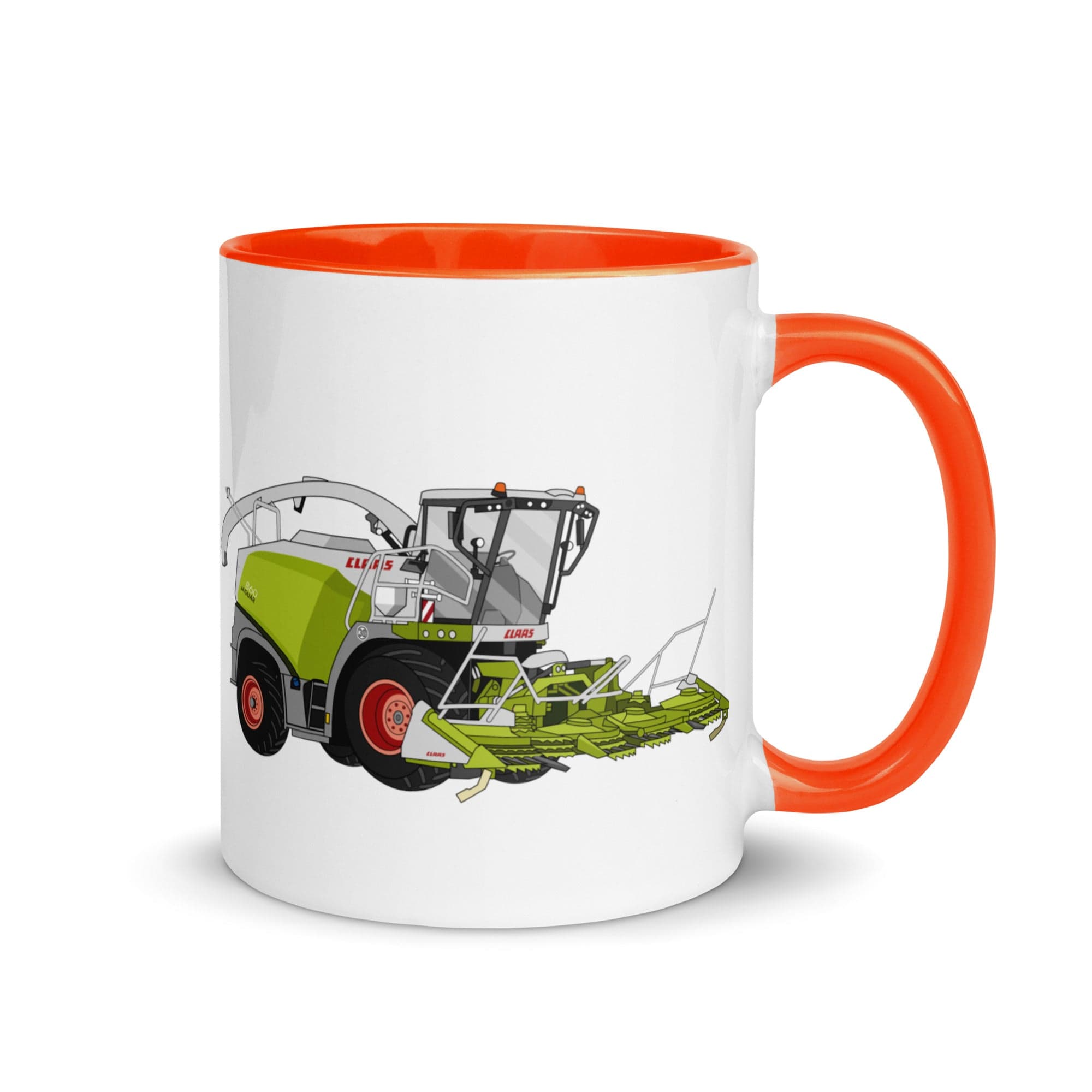 The Tractors Mugs Store Orange Class Jaguar 860 Forage Harvester Mug with Color Inside Quality Farmers Merch
