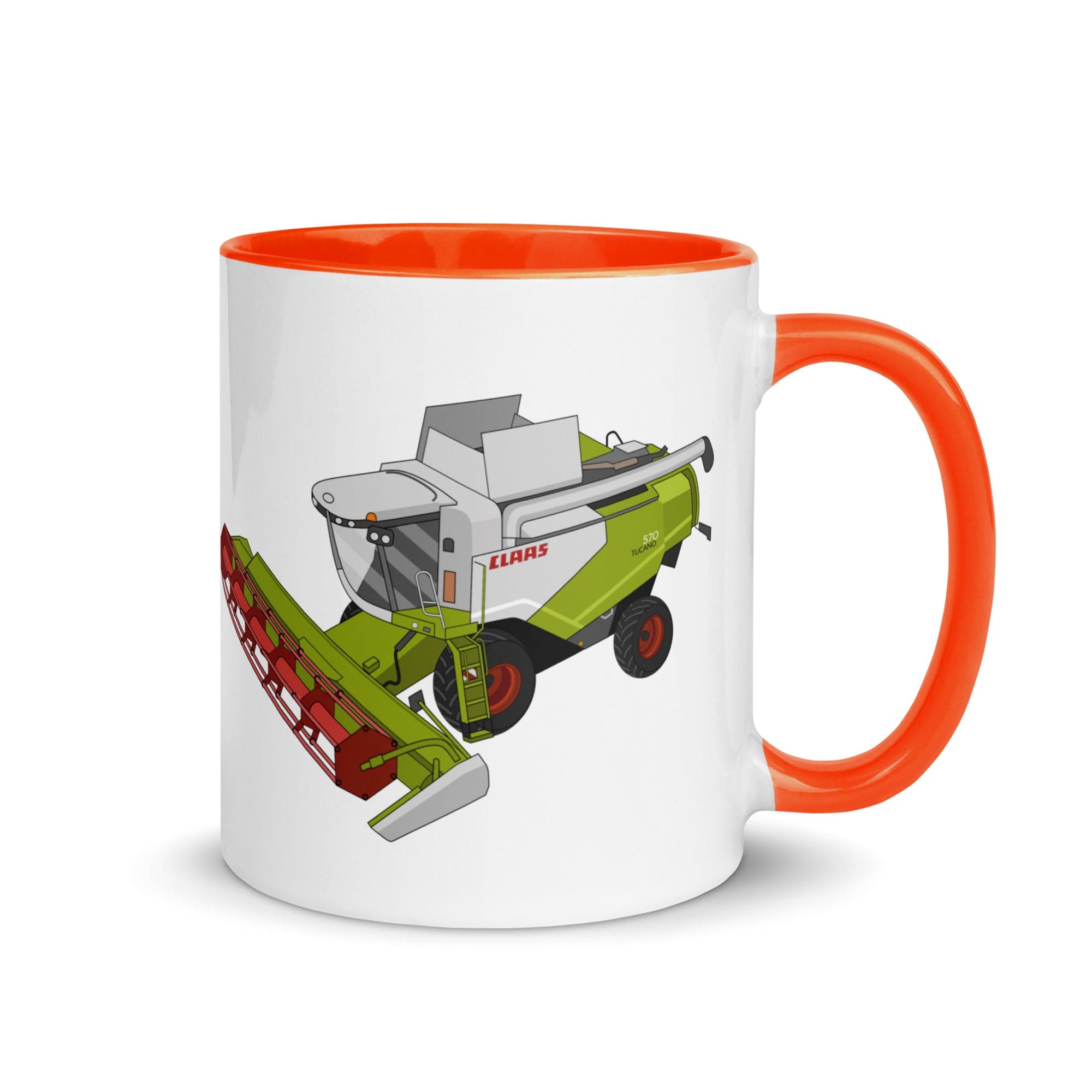The Tractors Mugs Store Orange Class Tucano 570 Mug with Color Inside Quality Farmers Merch