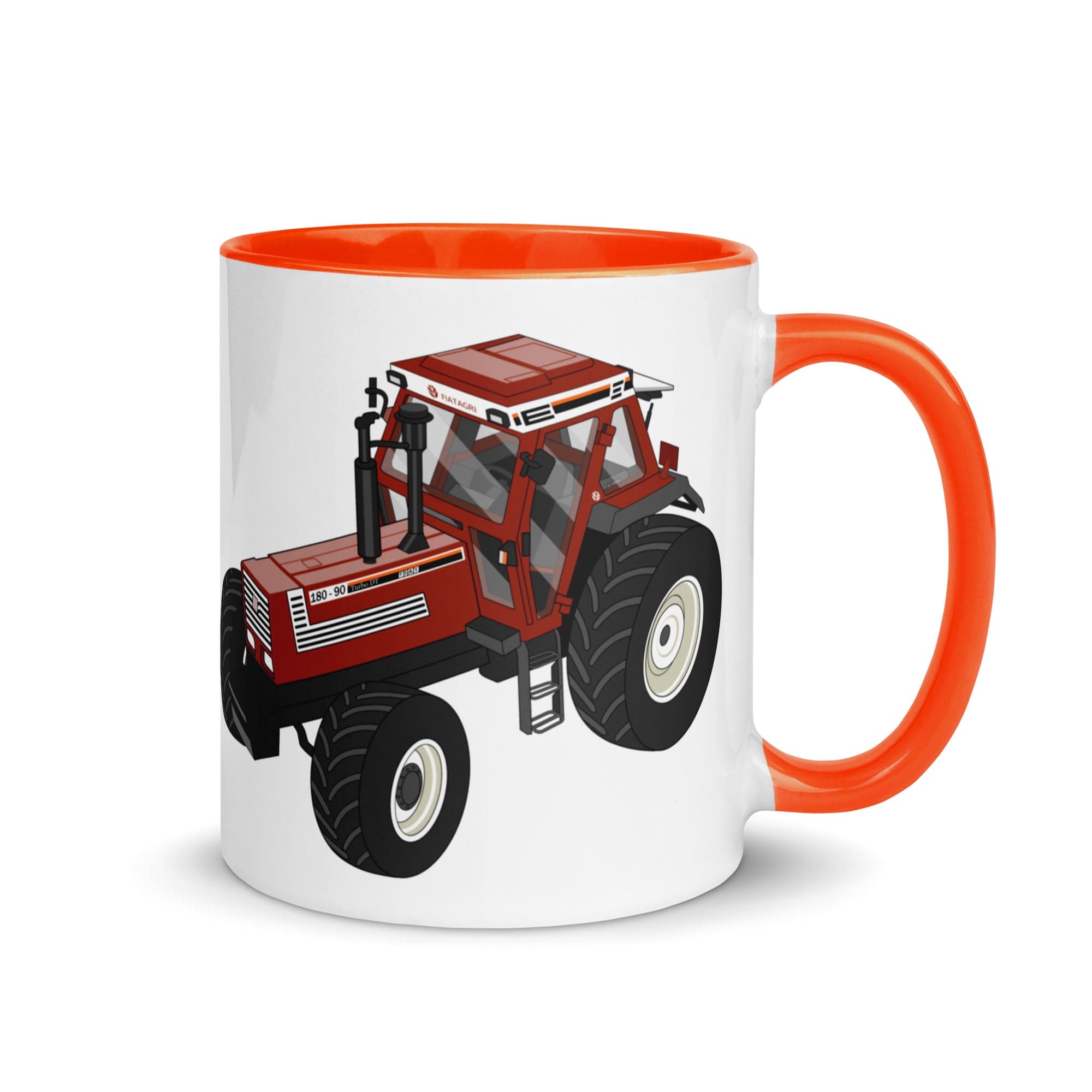 The Tractors Mugs Store Orange Fiat180-90 Mug with Color Inside Quality Farmers Merch