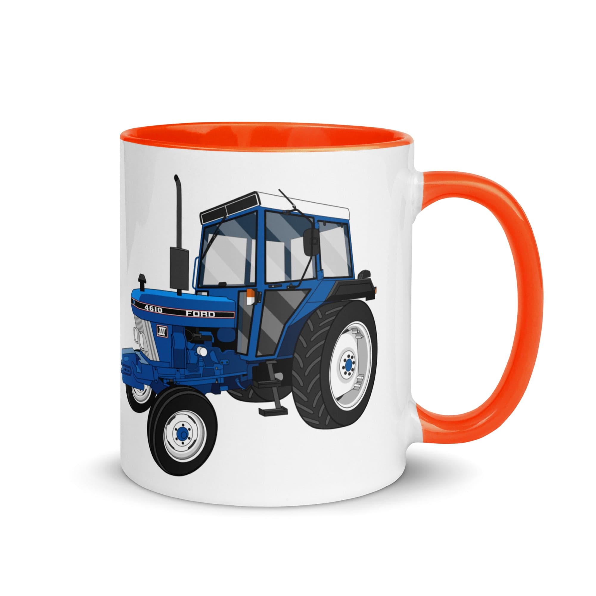 The Tractors Mugs Store Orange Ford 4610 2WD Mug with Color Inside Quality Farmers Merch