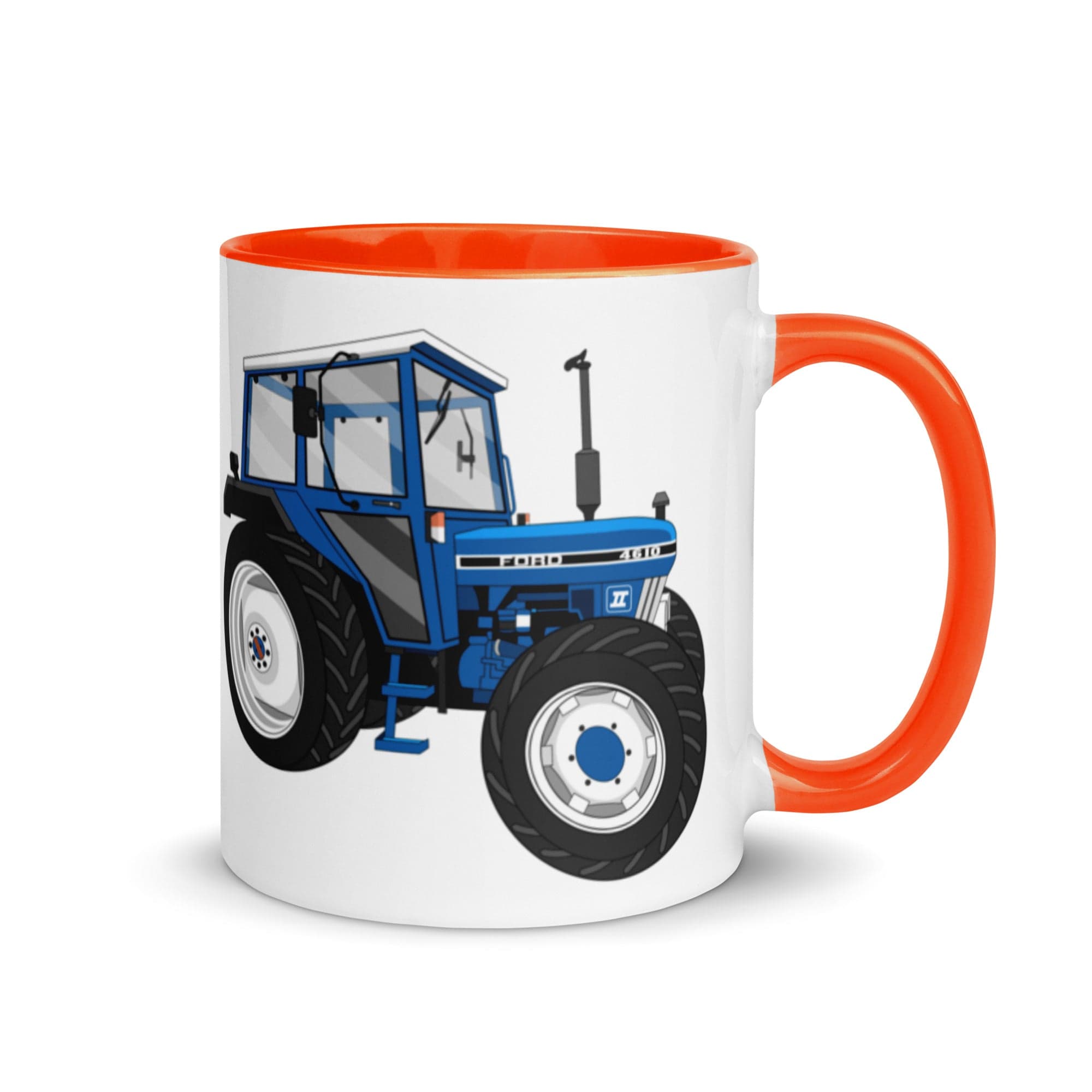 The Tractors Mugs Store Orange Ford 4610 4WD Mug with Color Inside Quality Farmers Merch
