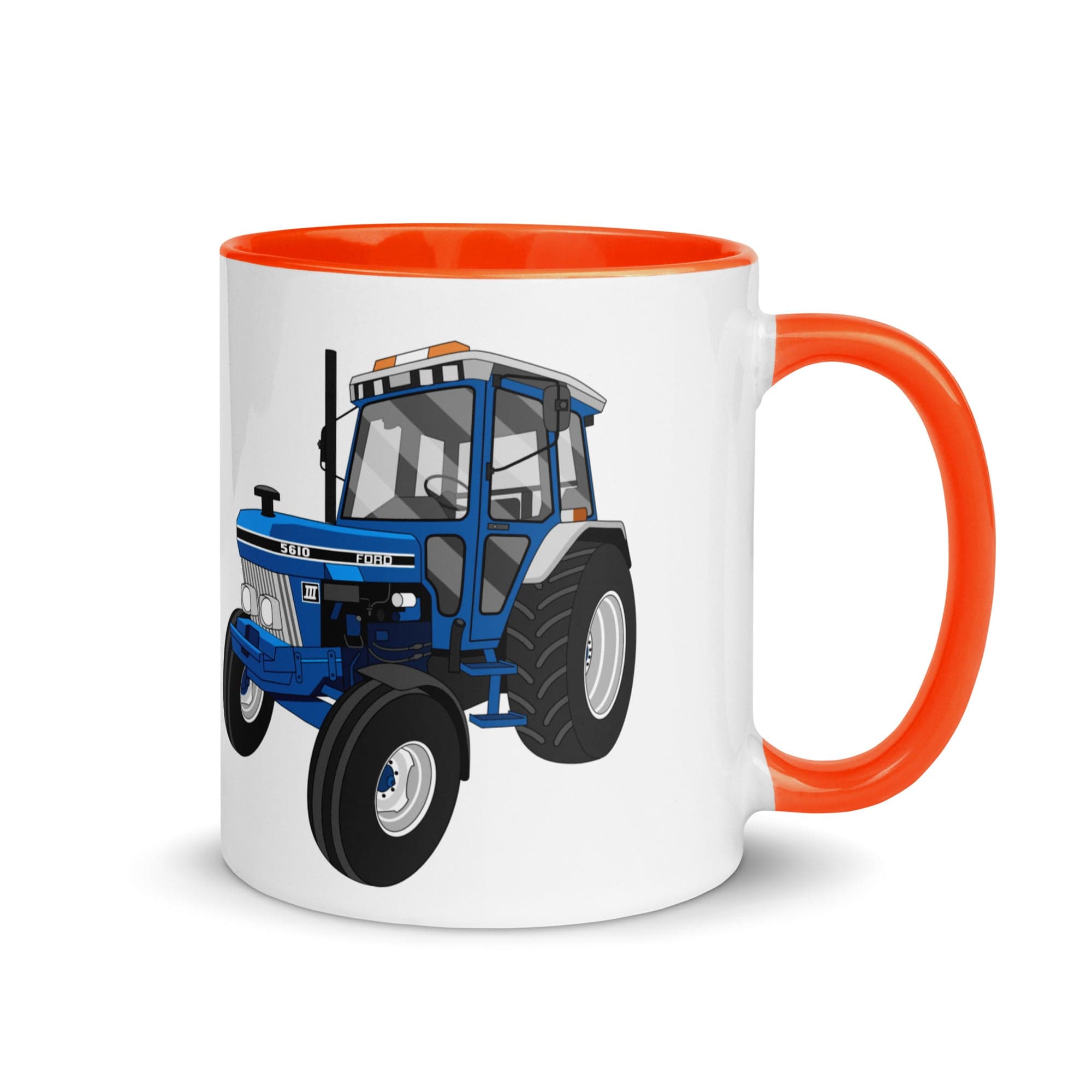 The Tractors Mugs Store Orange Ford 5610 Mug with Color Inside Quality Farmers Merch