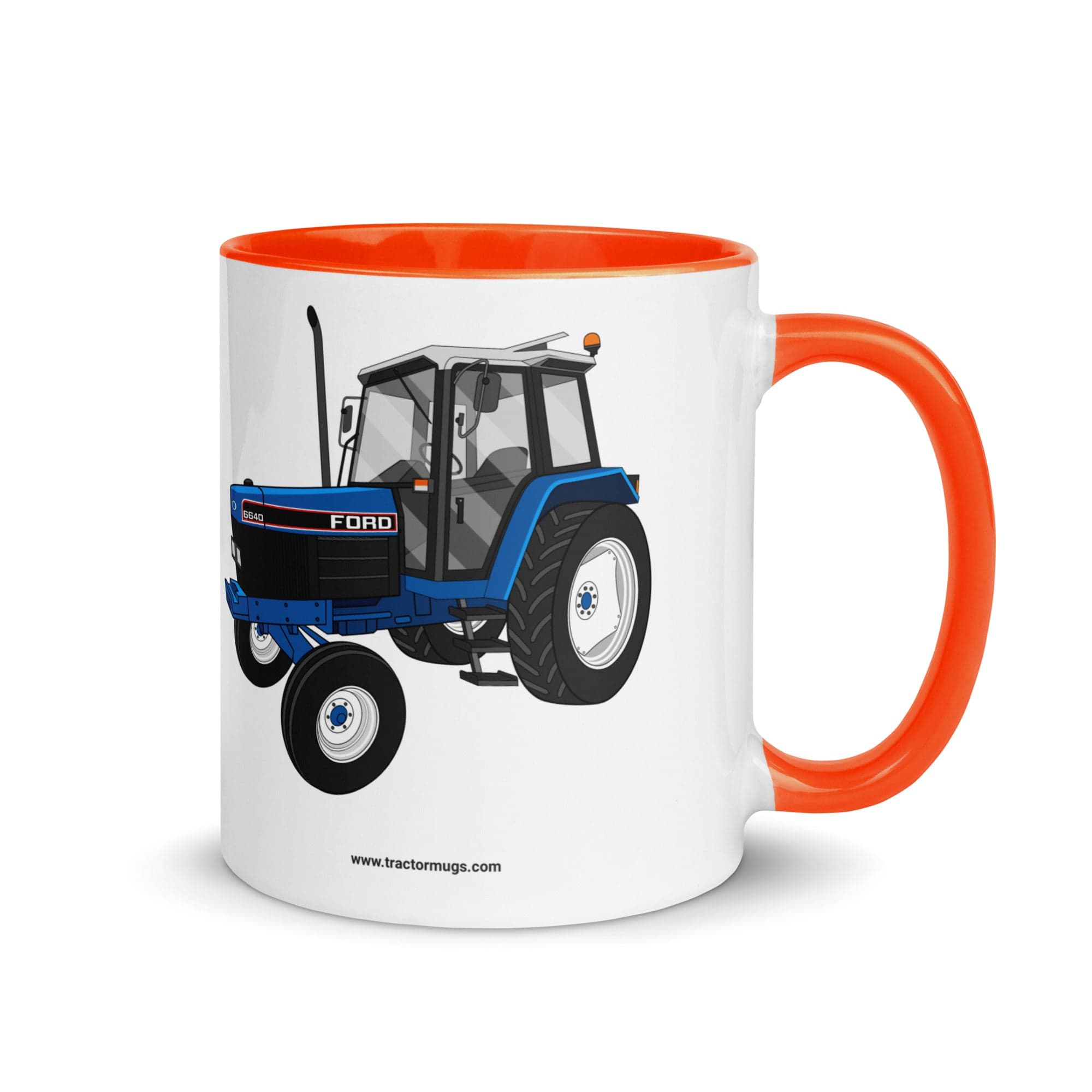 The Tractors Mugs Store Orange Ford 6640 SE 2WD | Mug with Color Inside Quality Farmers Merch