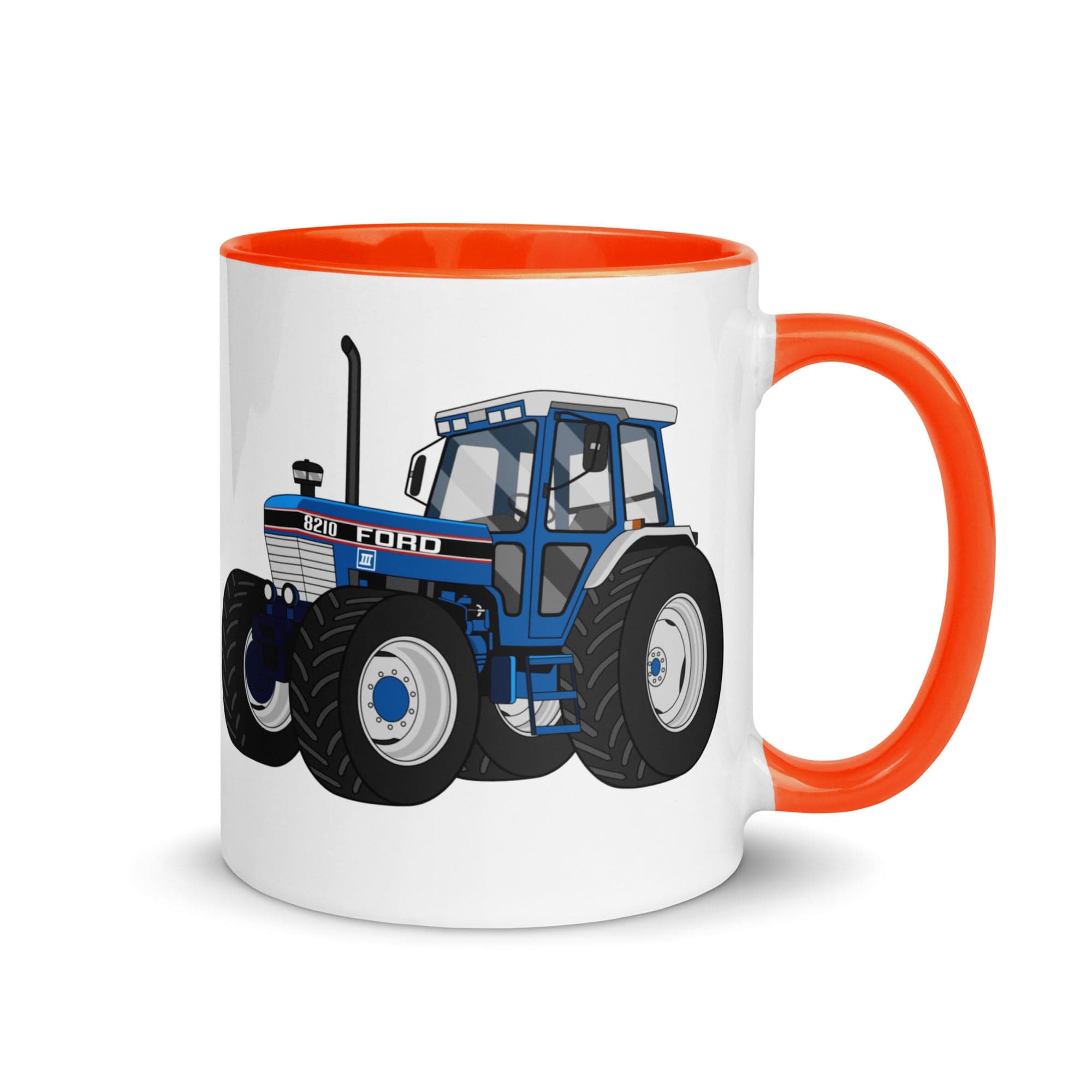 The Tractors Mugs Store Orange Ford 8210 4WD Mug with Color Inside Quality Farmers Merch