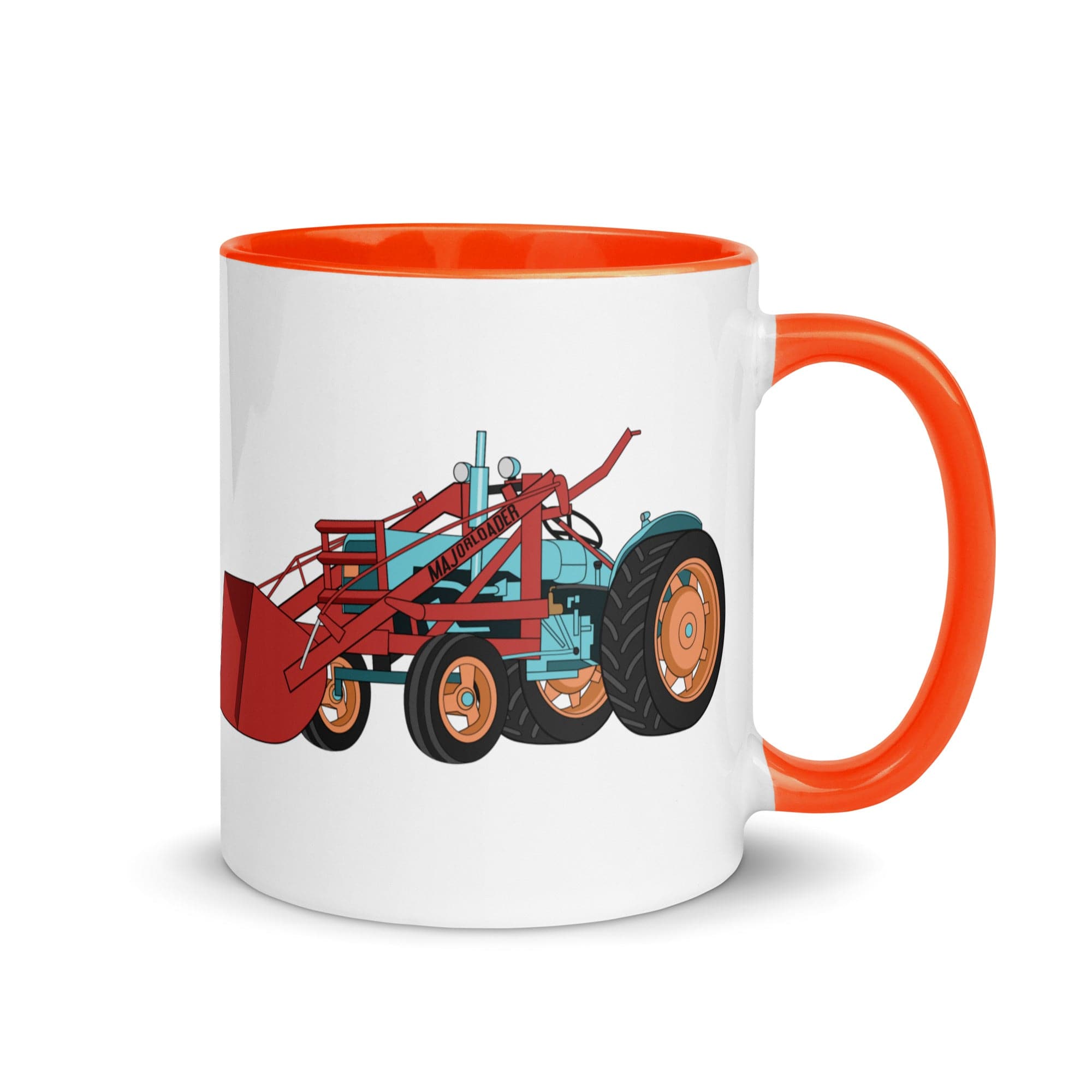 The Tractors Mugs Store Orange JCB Major Loader Mug with Color Inside Quality Farmers Merch