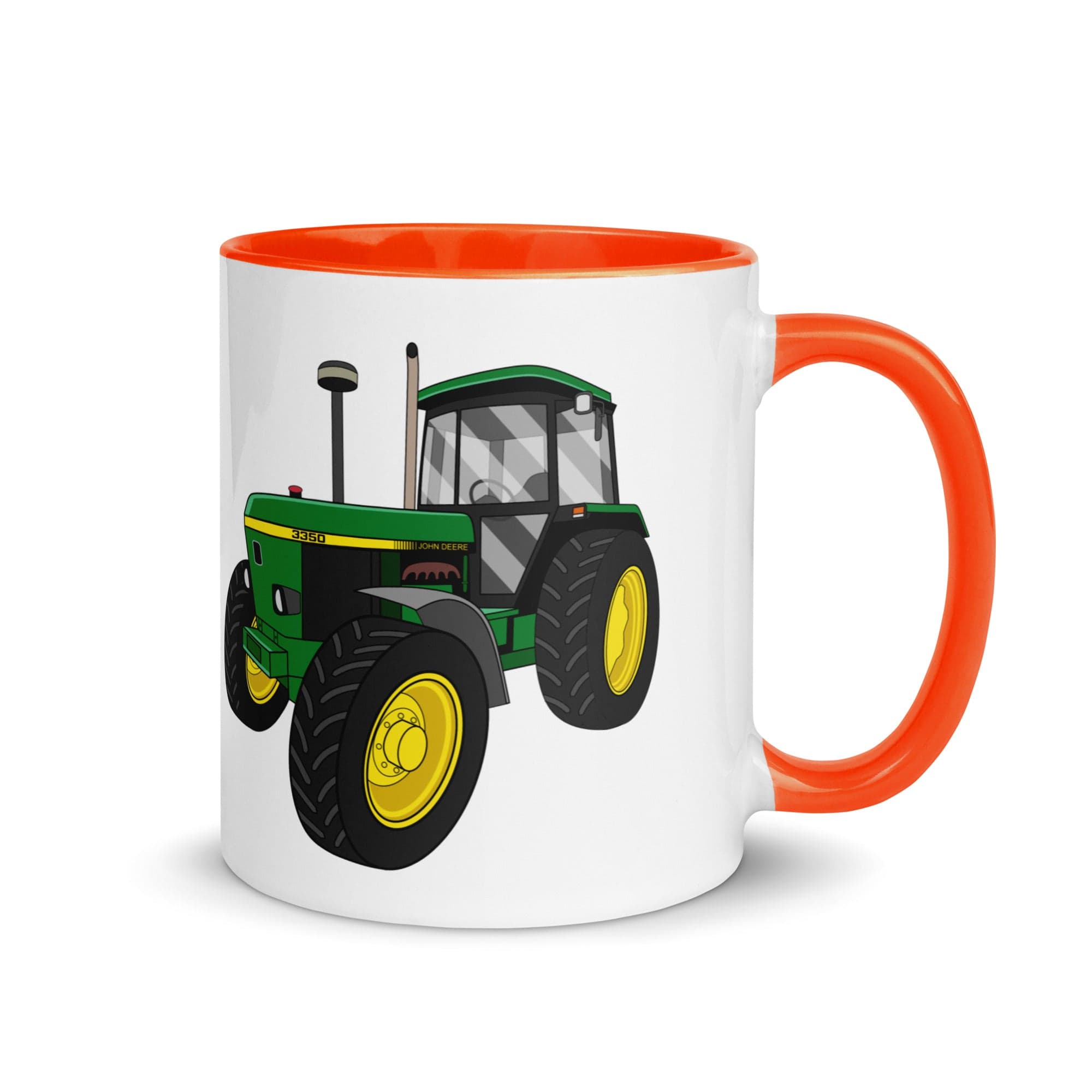 The Tractors Mugs Store Orange John Deere 3350 4WD Mug with Color Inside Quality Farmers Merch
