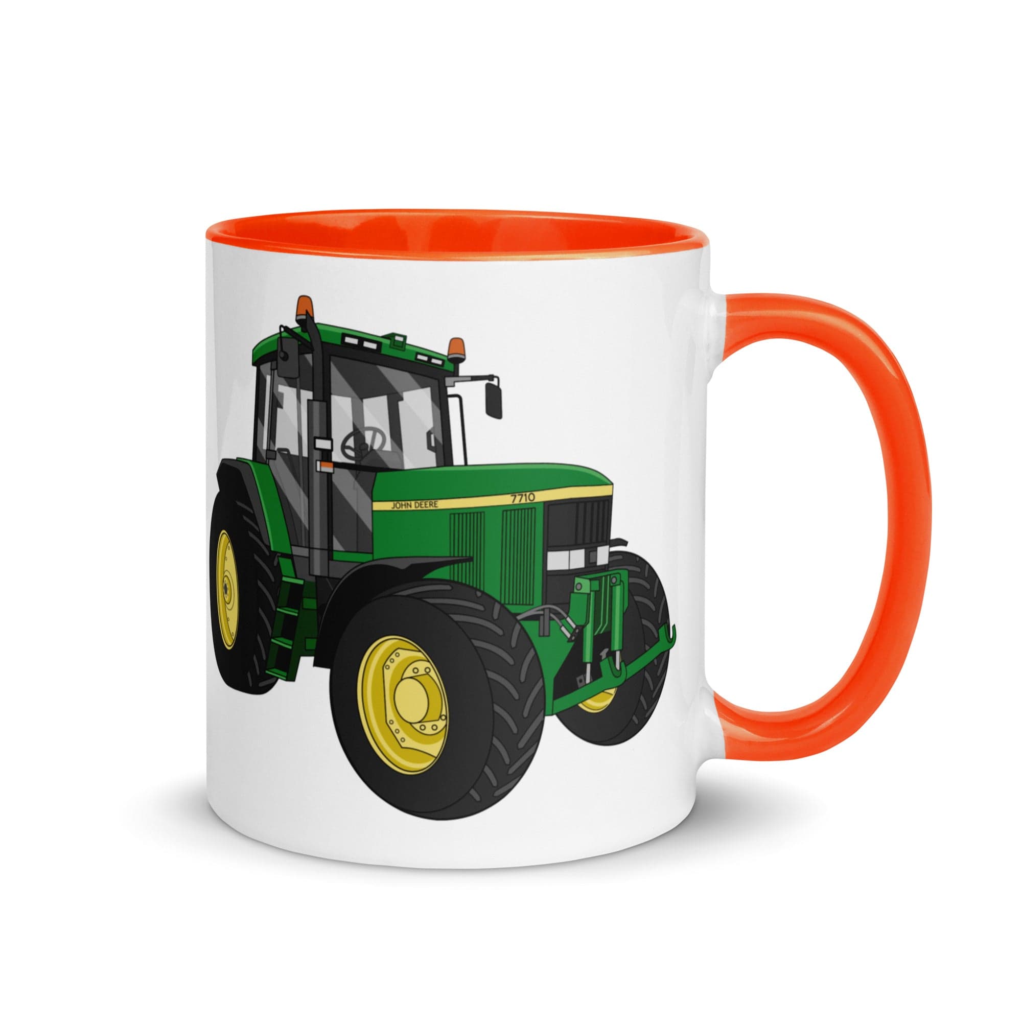 The Tractors Mugs Store Orange John Deere 7710 Mug with Color Inside Quality Farmers Merch